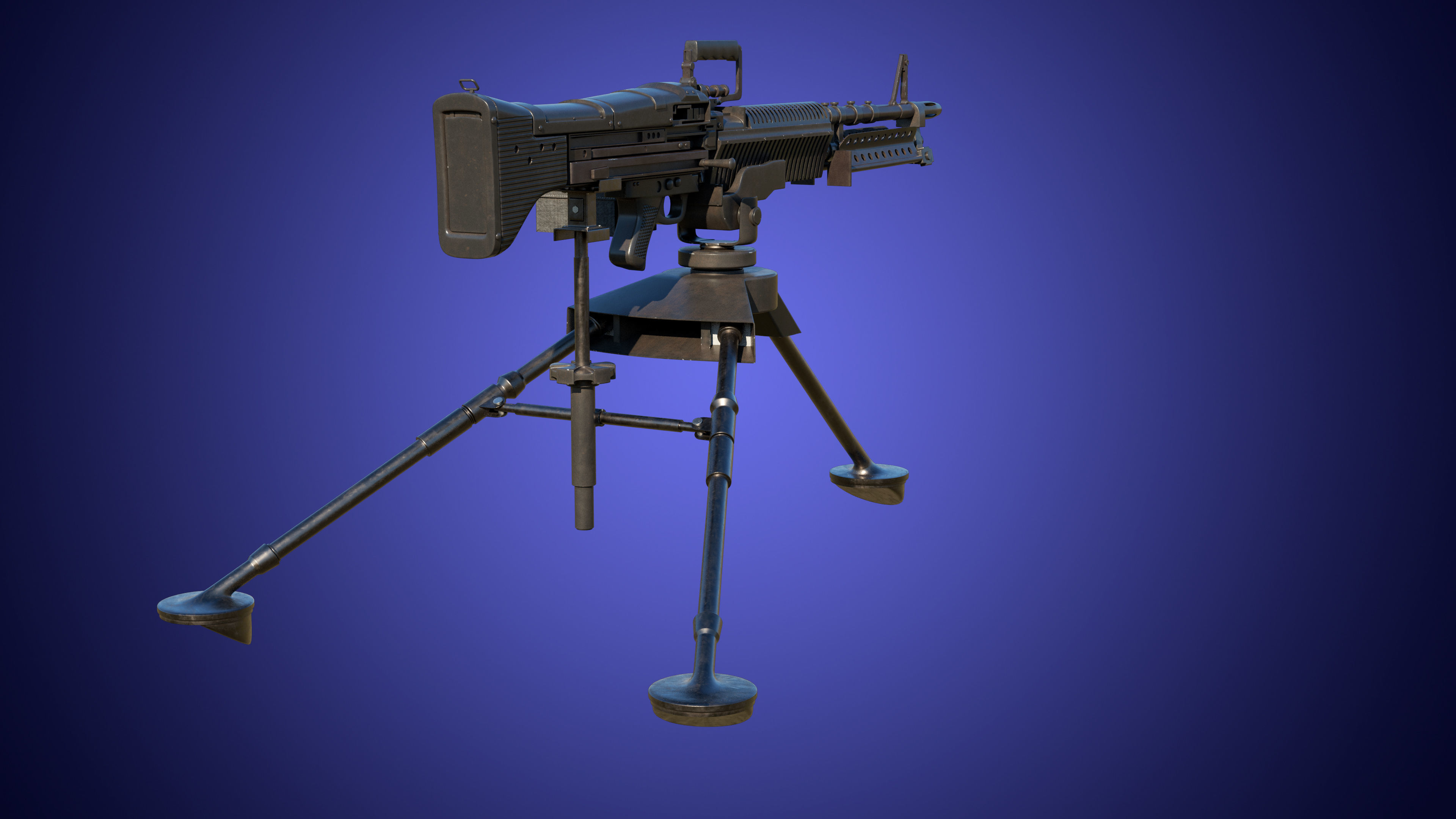 4 Machine gun All PBR Unity UE Textures Included 3D Model Collection_35
