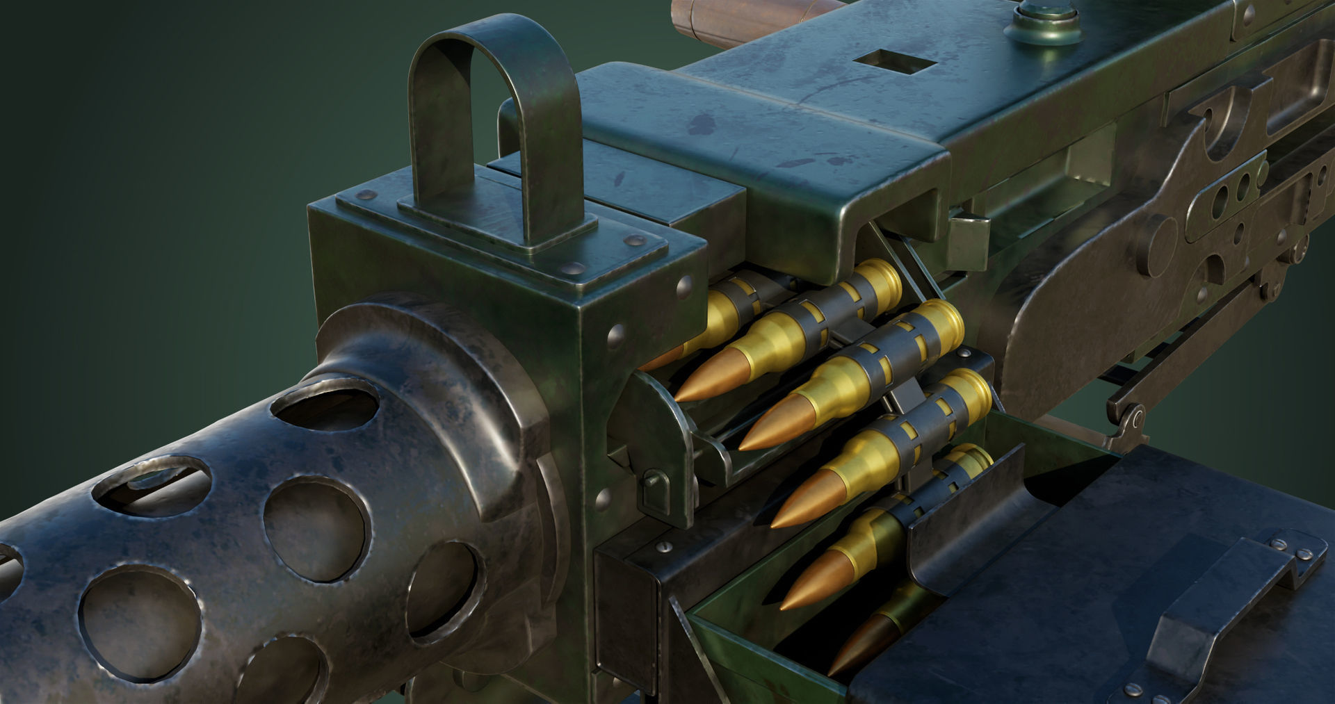 4 Machine gun All PBR Unity UE Textures Included 3D Model Collection_7