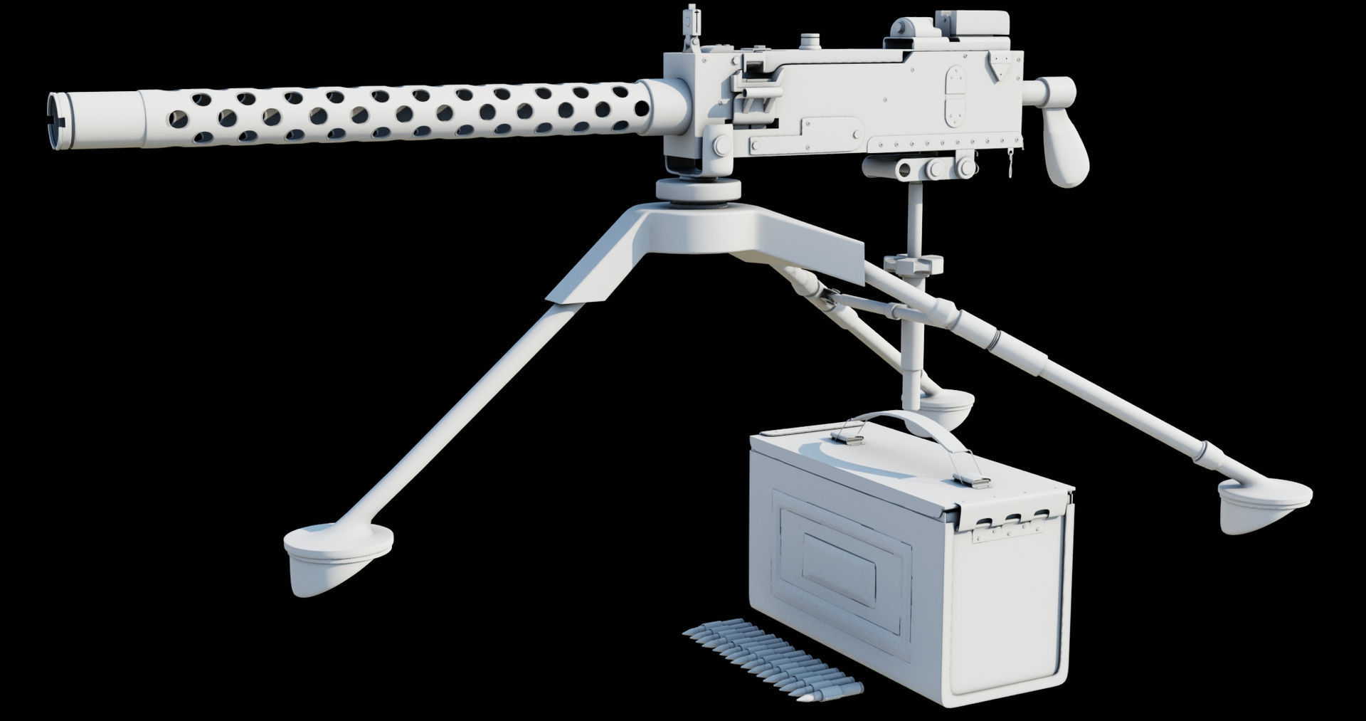 4 Machine gun All PBR Unity UE Textures Included 3D Model Collection_17