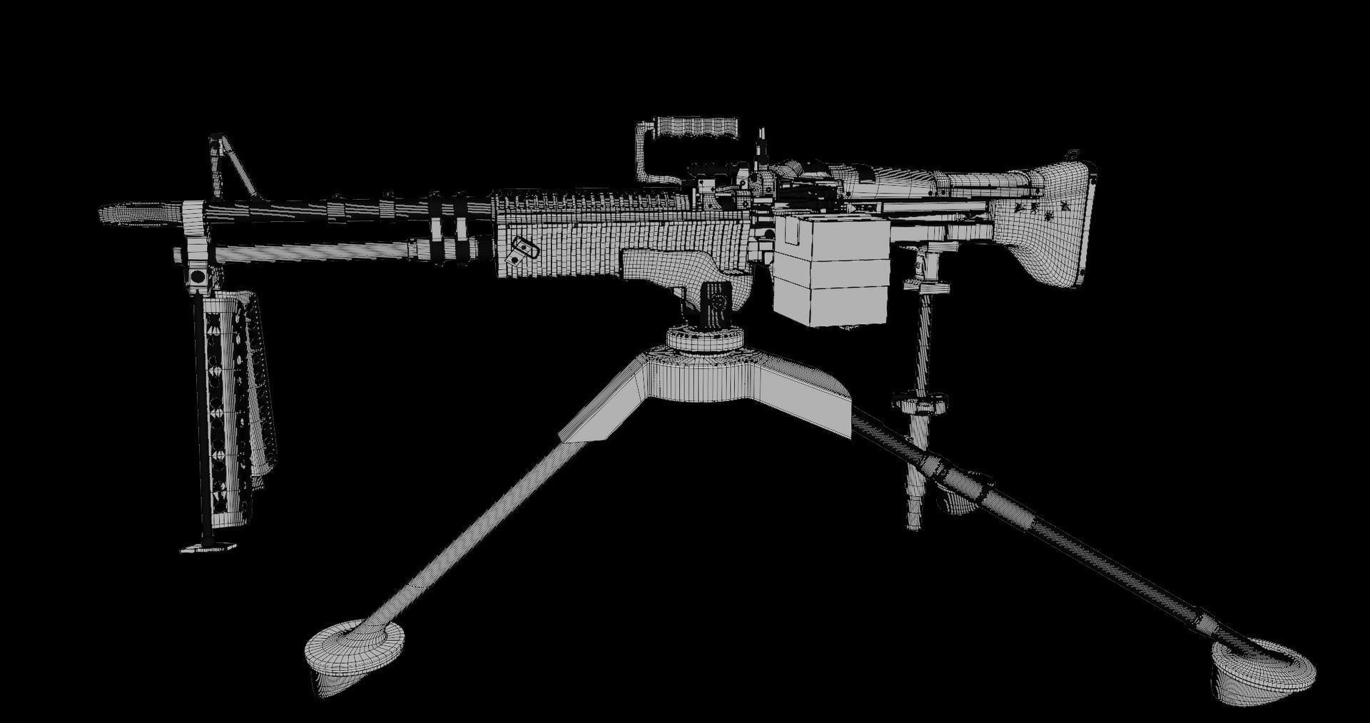 4 Machine gun All PBR Unity UE Textures Included 3D Model Collection_38