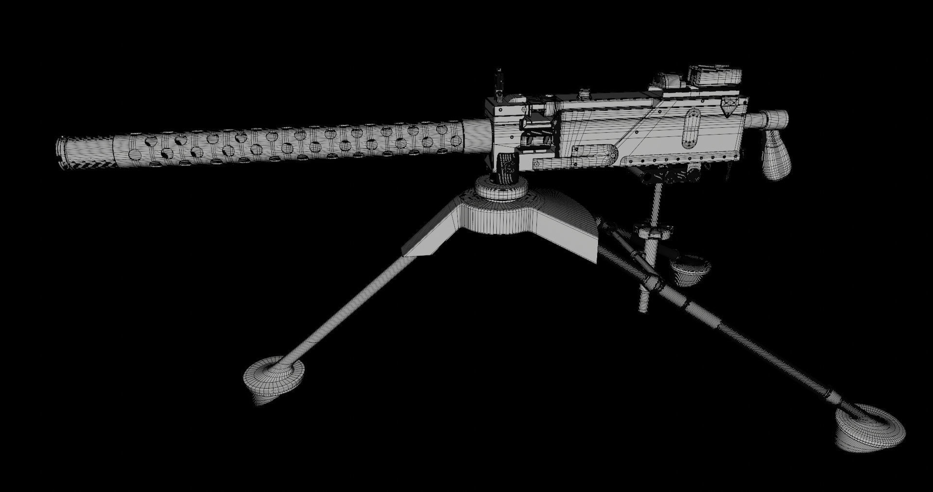 4 Machine gun All PBR Unity UE Textures Included 3D Model Collection_18