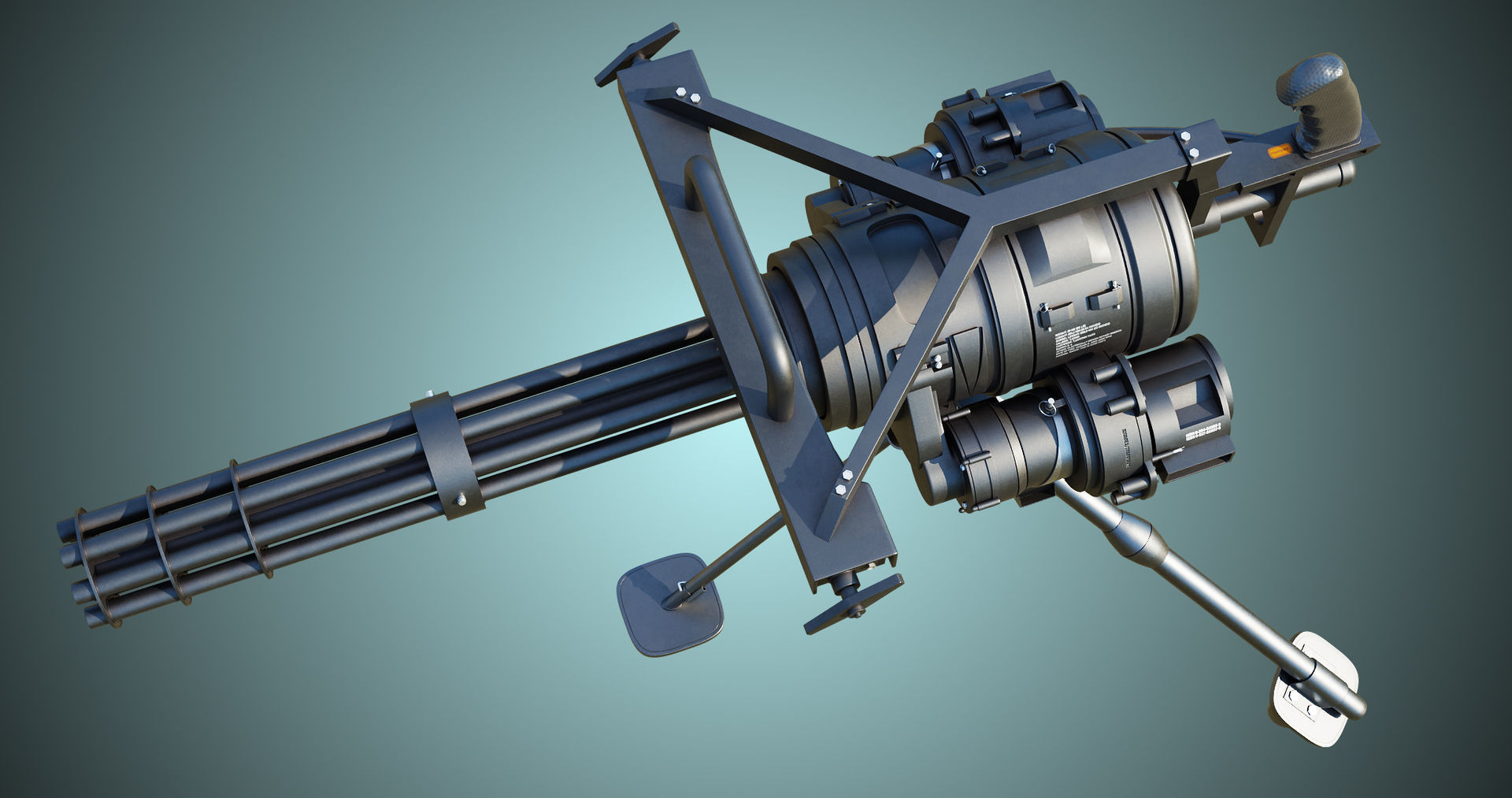 4 Machine gun All PBR Unity UE Textures Included 3D Model Collection_24