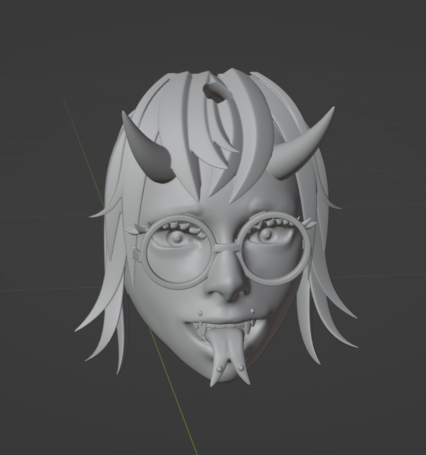 3-D printable demon character keychain 3D print model_4