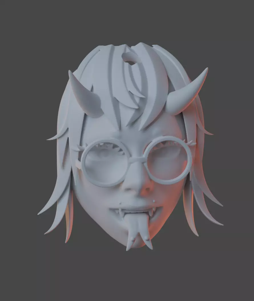 3-D printable demon character keychain 3D print model_0