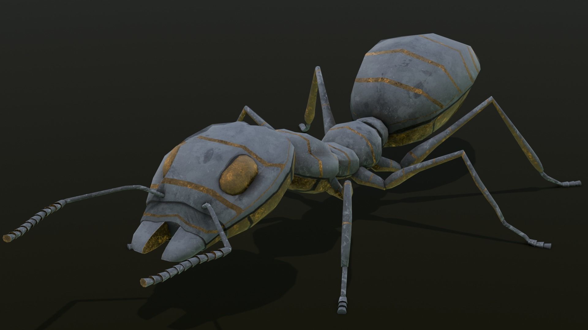 Ant 3D Model Animated and Rigged Low-poly 3D model_2