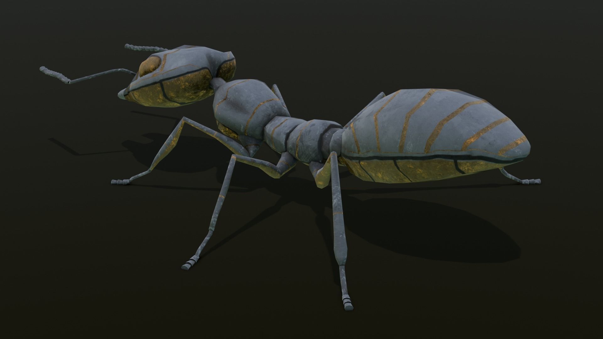Ant 3D Model Animated and Rigged Low-poly 3D model_10