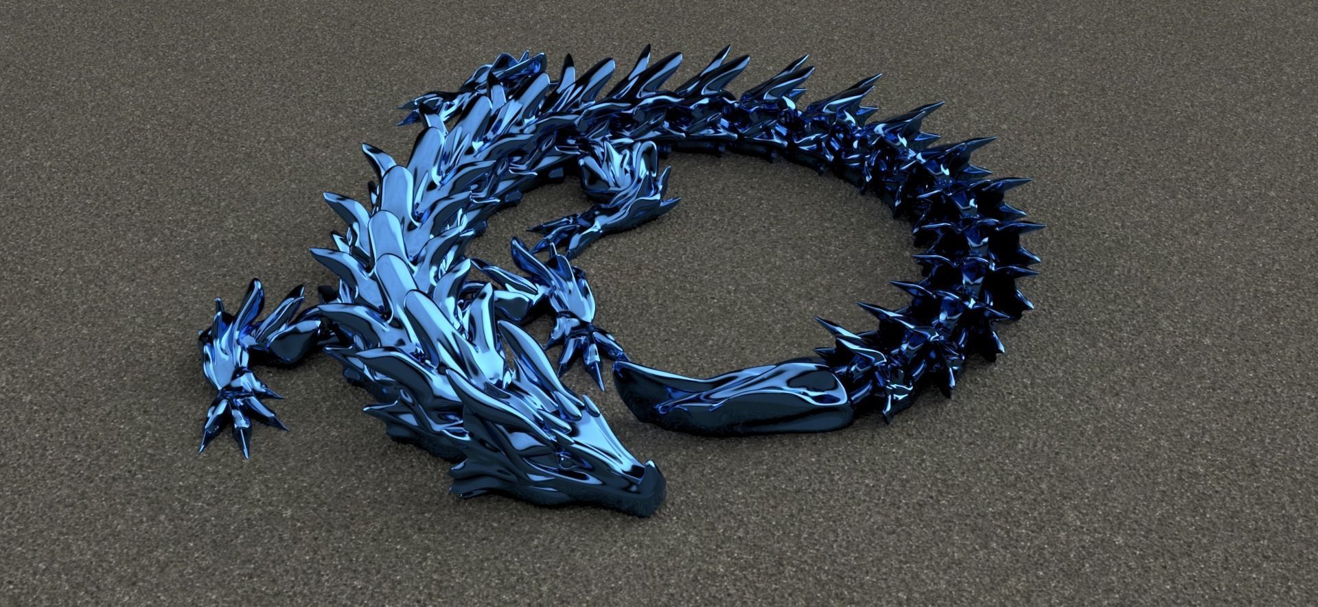 Water Dragon - Articulated Dragon Free 3D print model_1