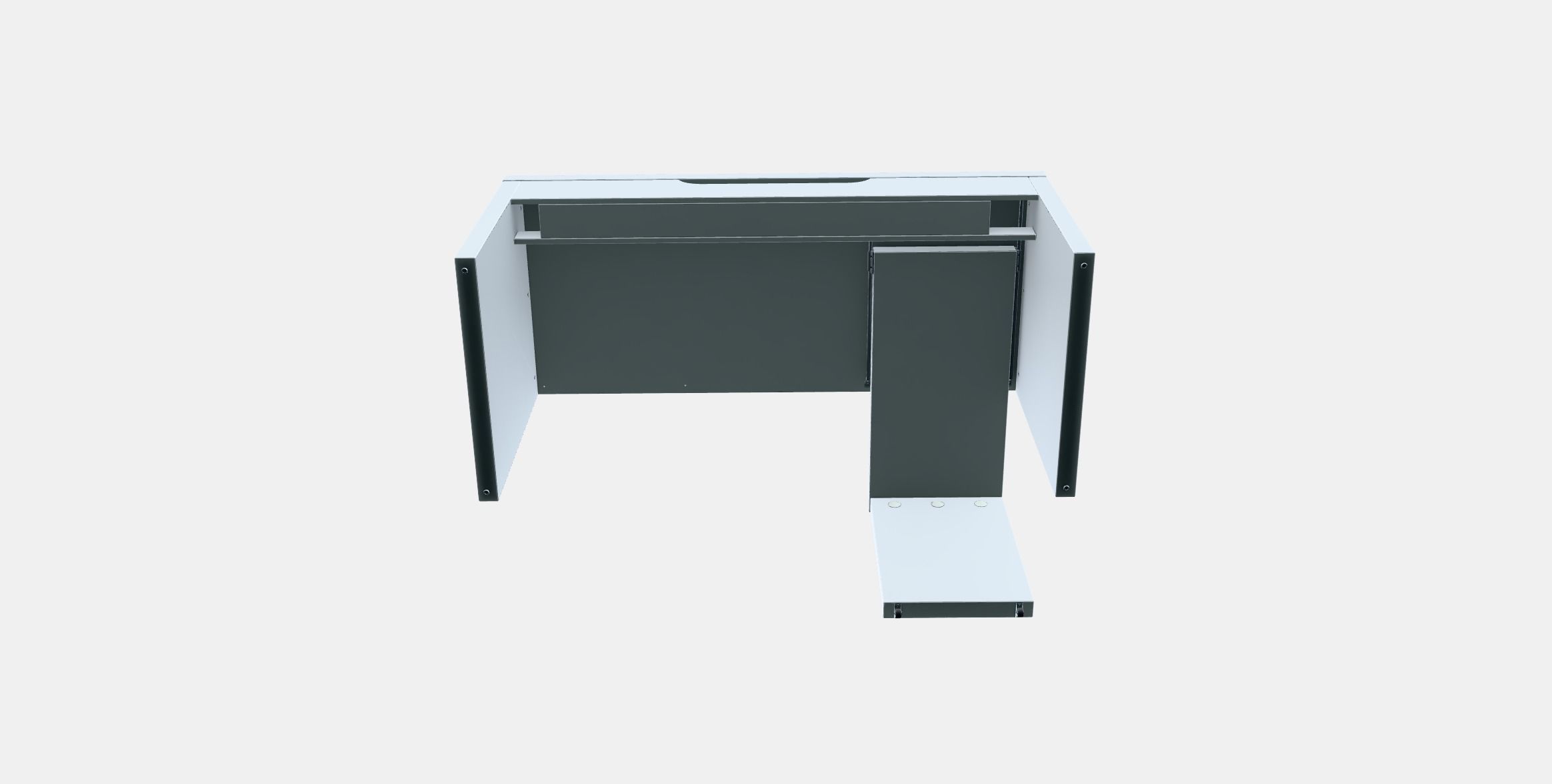 MALM Desk with pull-out panel 3D model_7