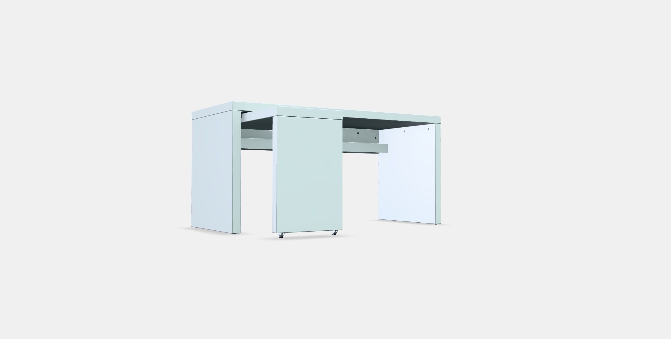 MALM Desk with pull-out panel 3D model_3