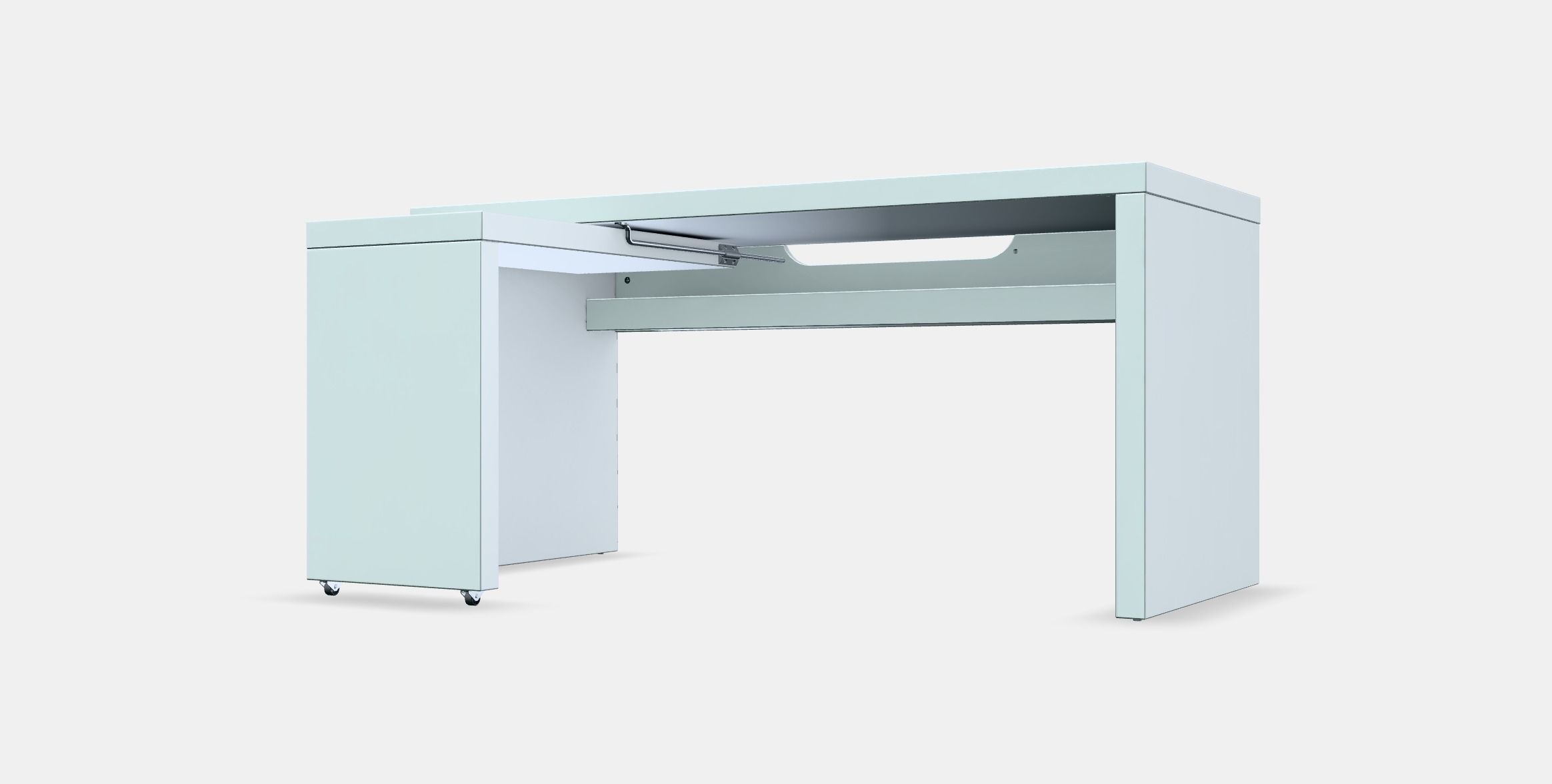 MALM Desk with pull-out panel 3D model_13