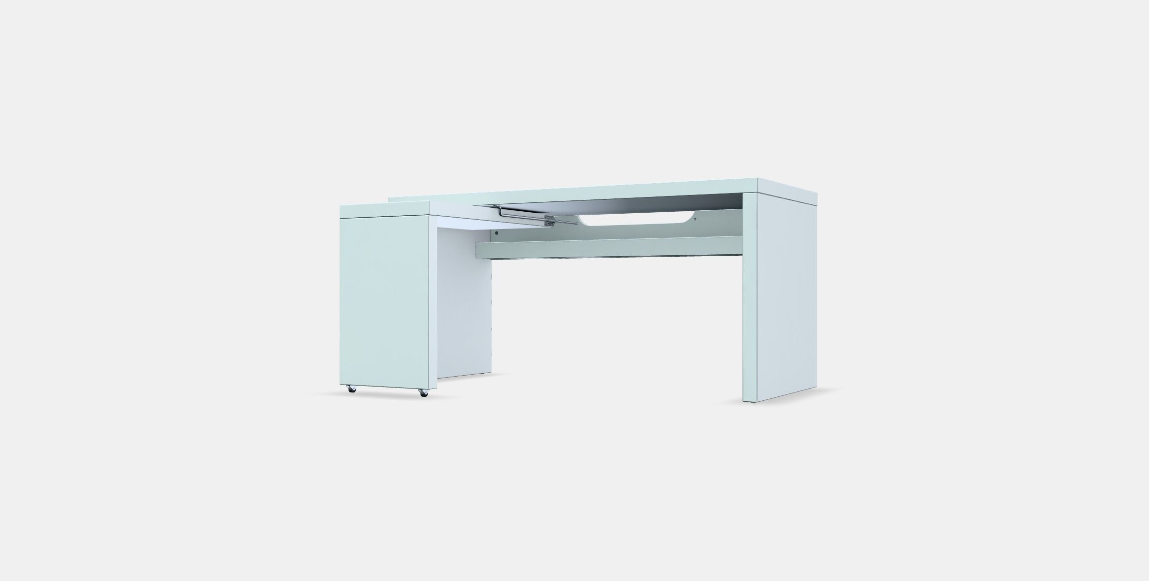 MALM Desk with pull-out panel 3D model_12