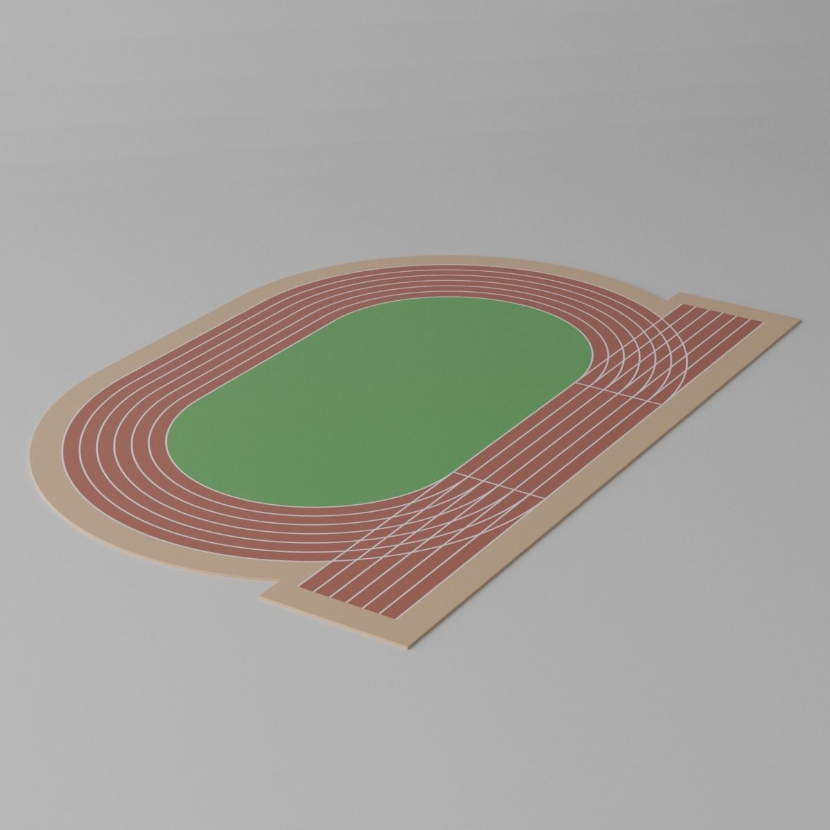 Cartoon Running Track 3D model_6