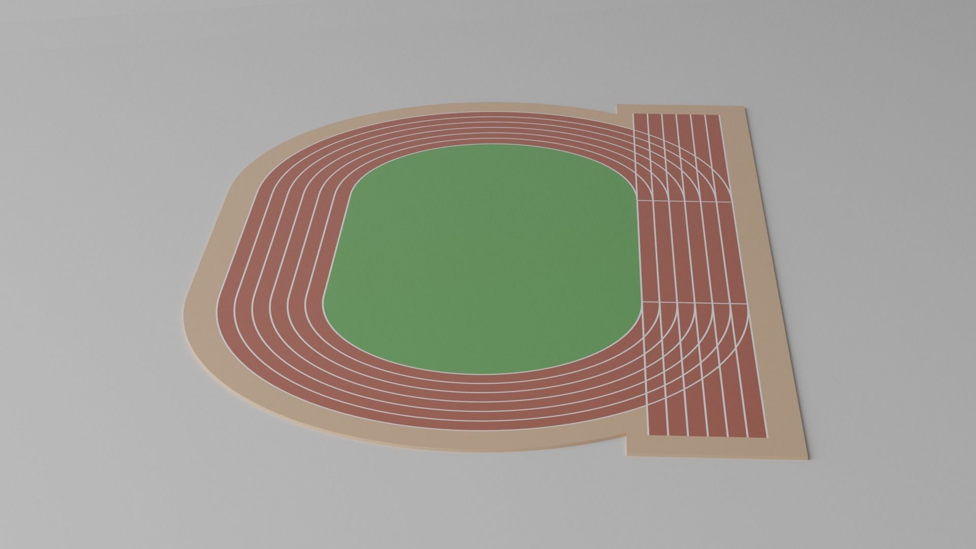 Cartoon Running Track 3D model_2