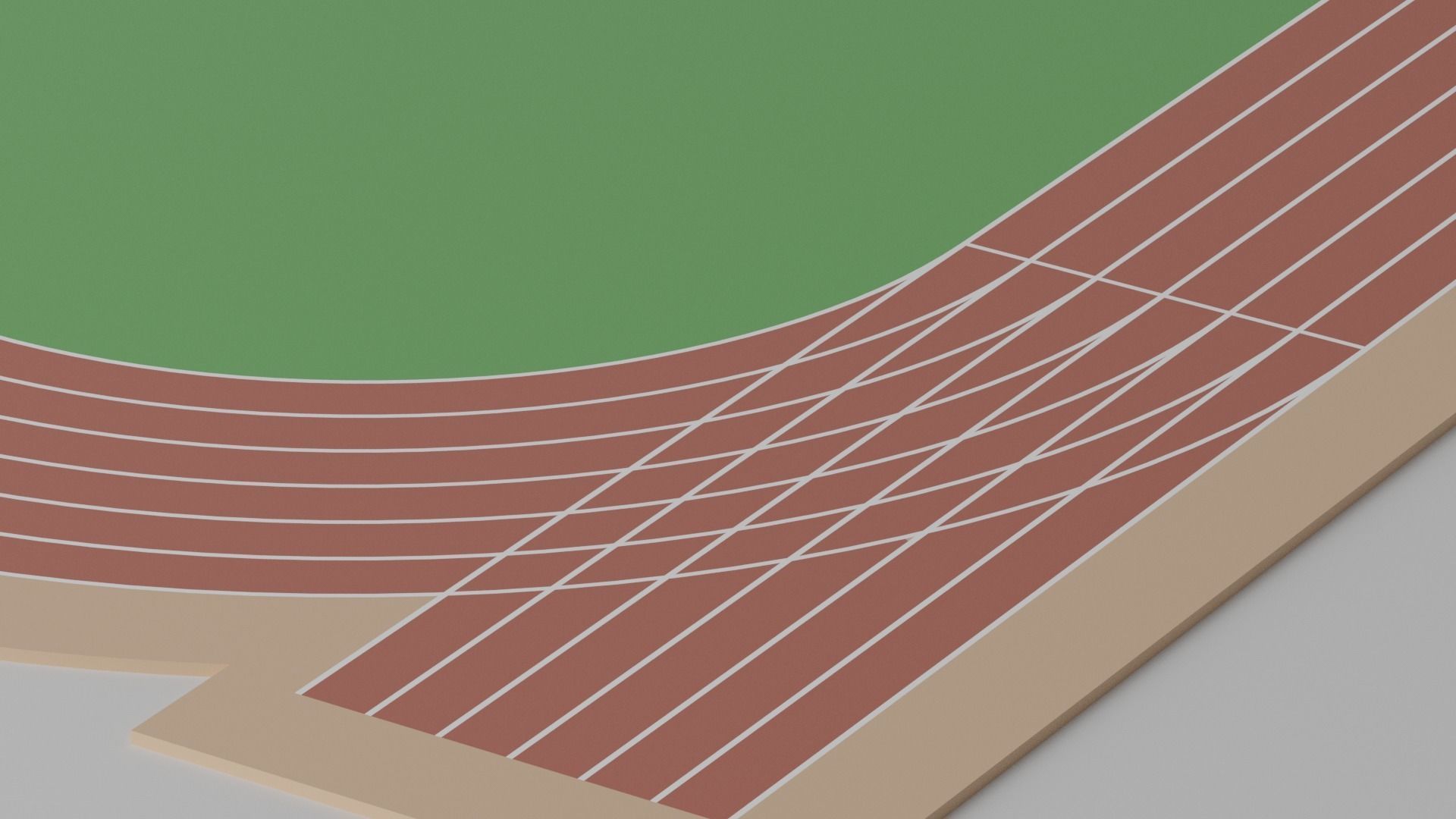 Cartoon Running Track 3D model_5
