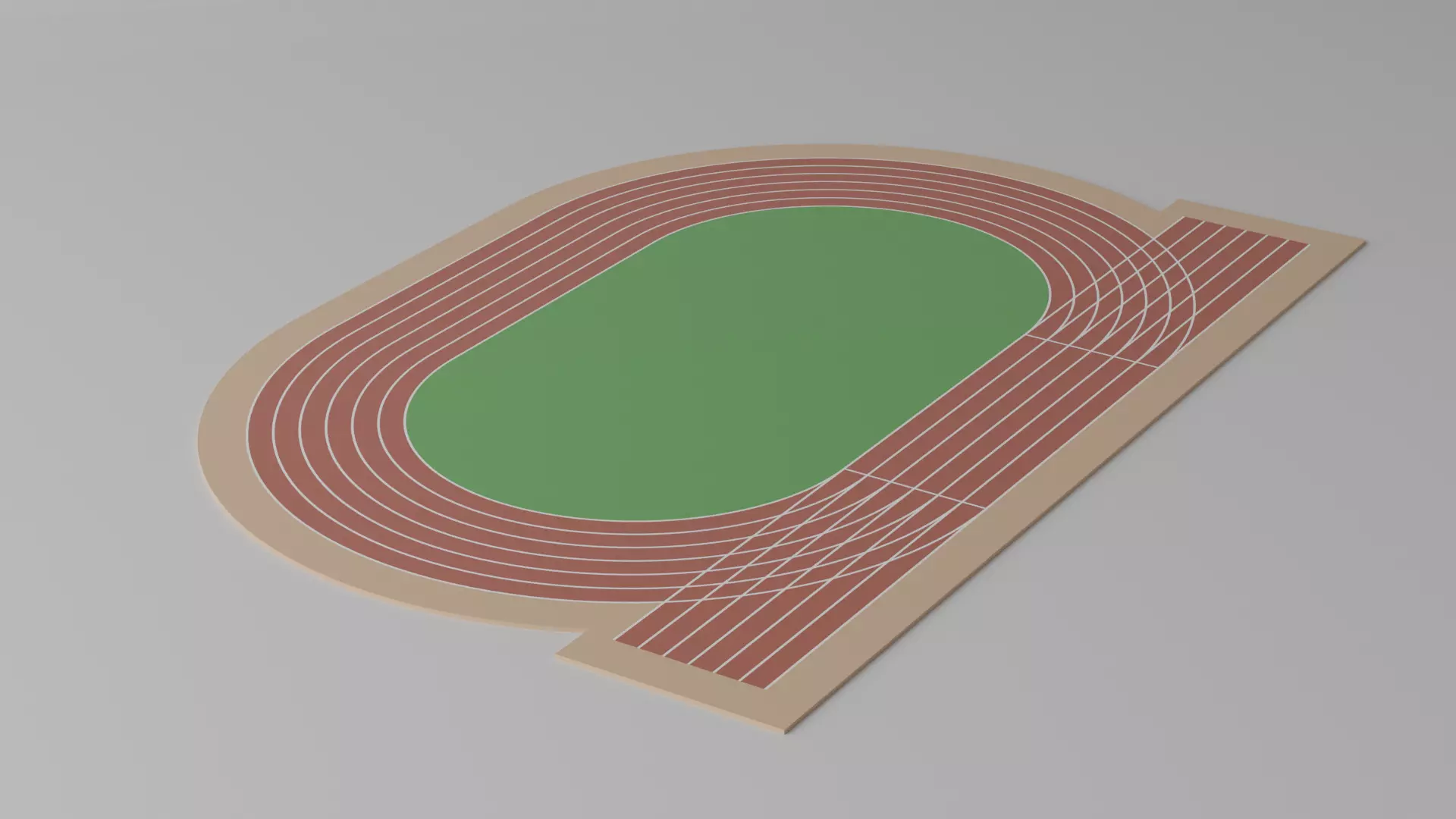 Cartoon Running Track 3D model_0