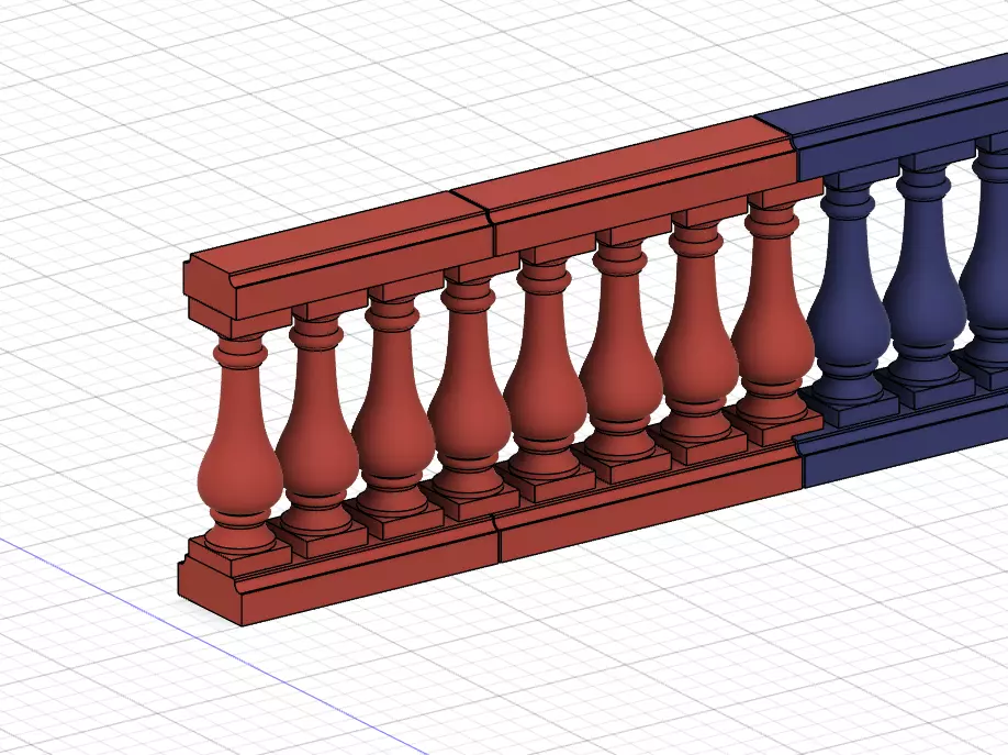 Model Railway Decorative Stone Balustrade without Pillars 3D print model_0
