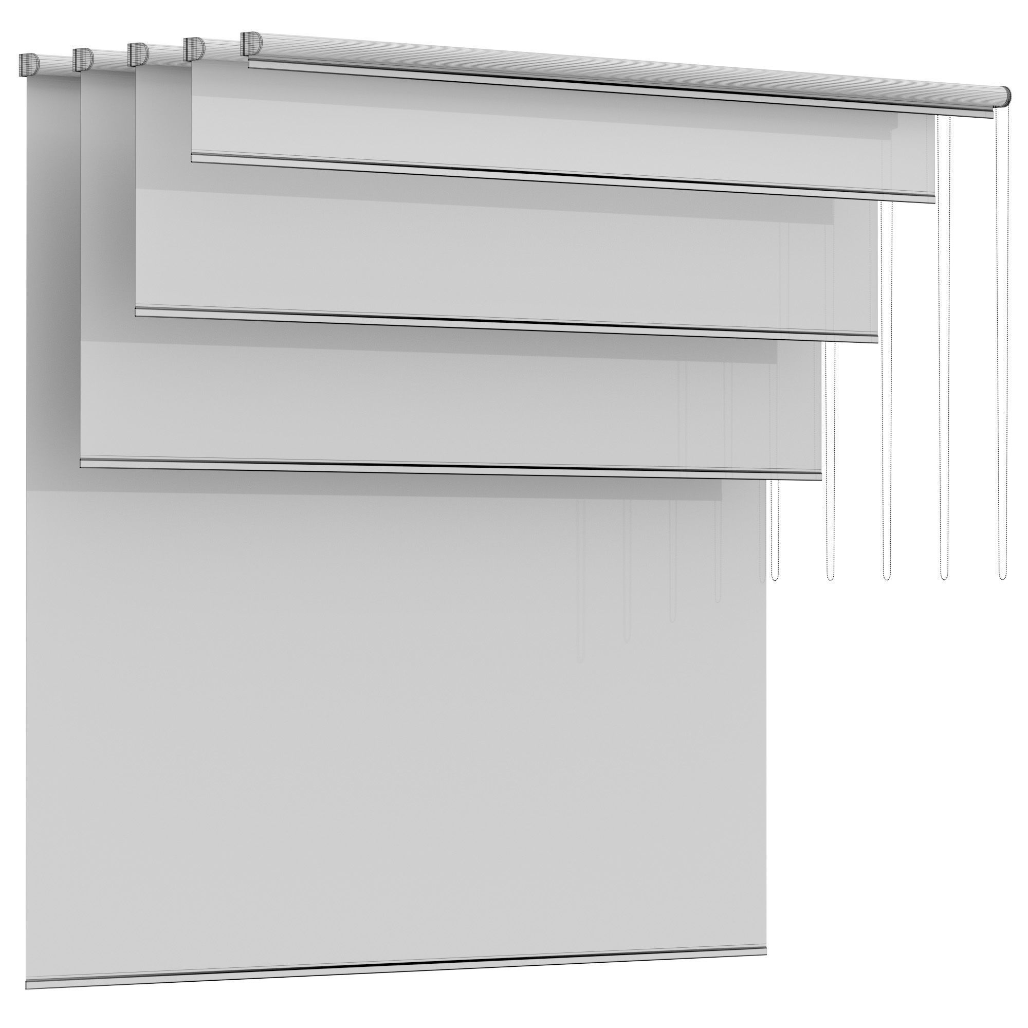 Roller Blinds Set 01 3D model_6