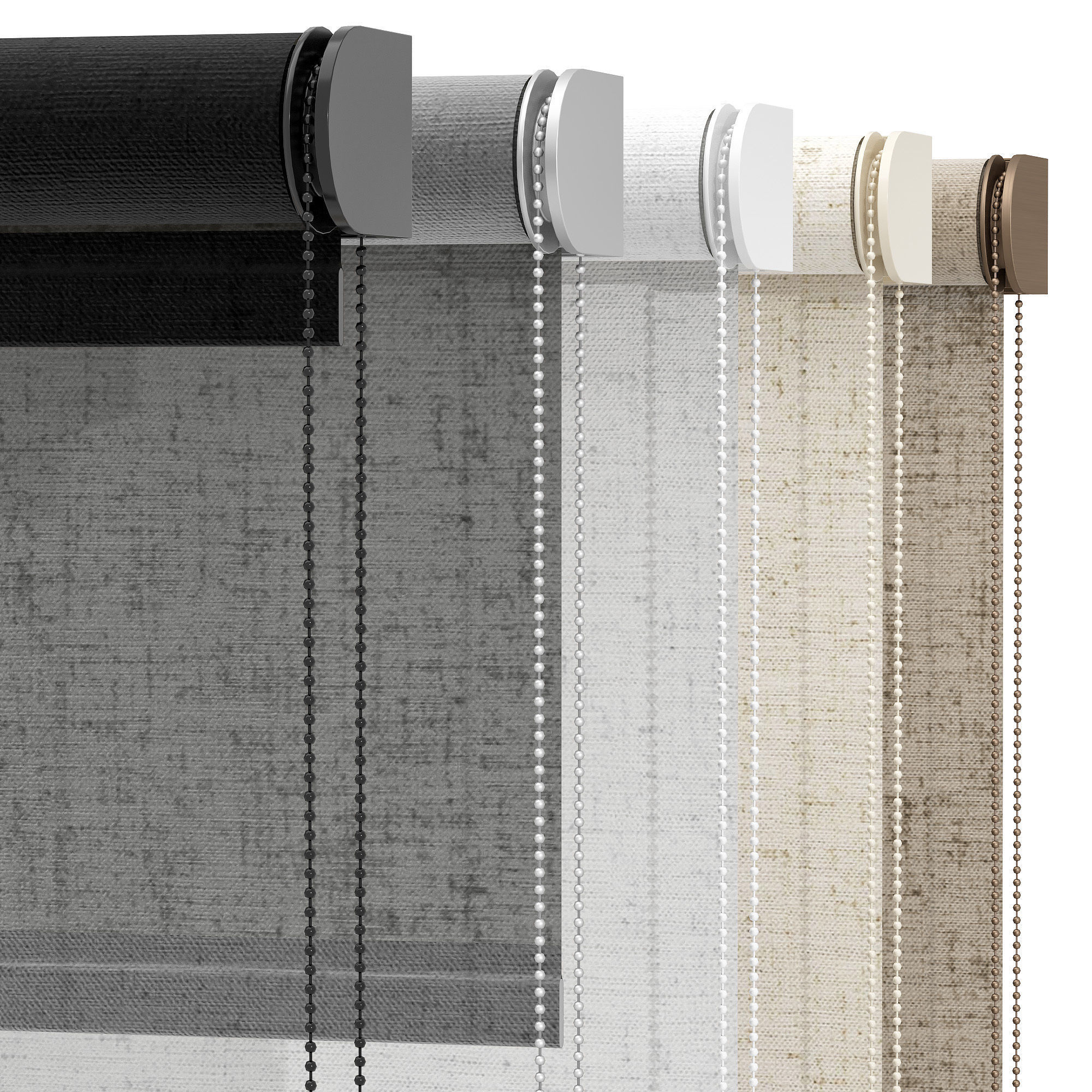 Roller Blinds Set 01 3D model_5