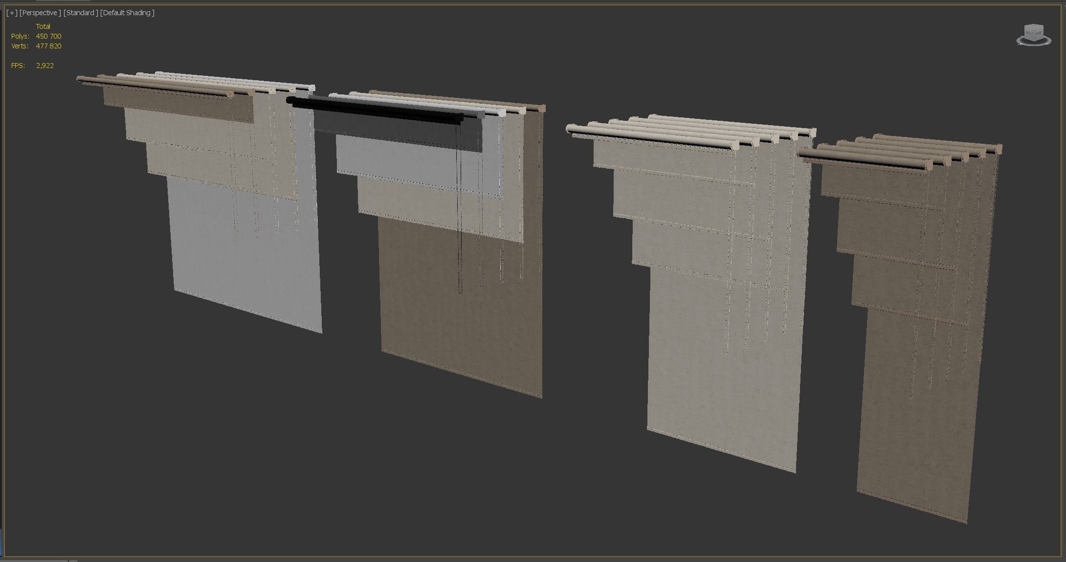 Roller Blinds Set 01 3D model_10