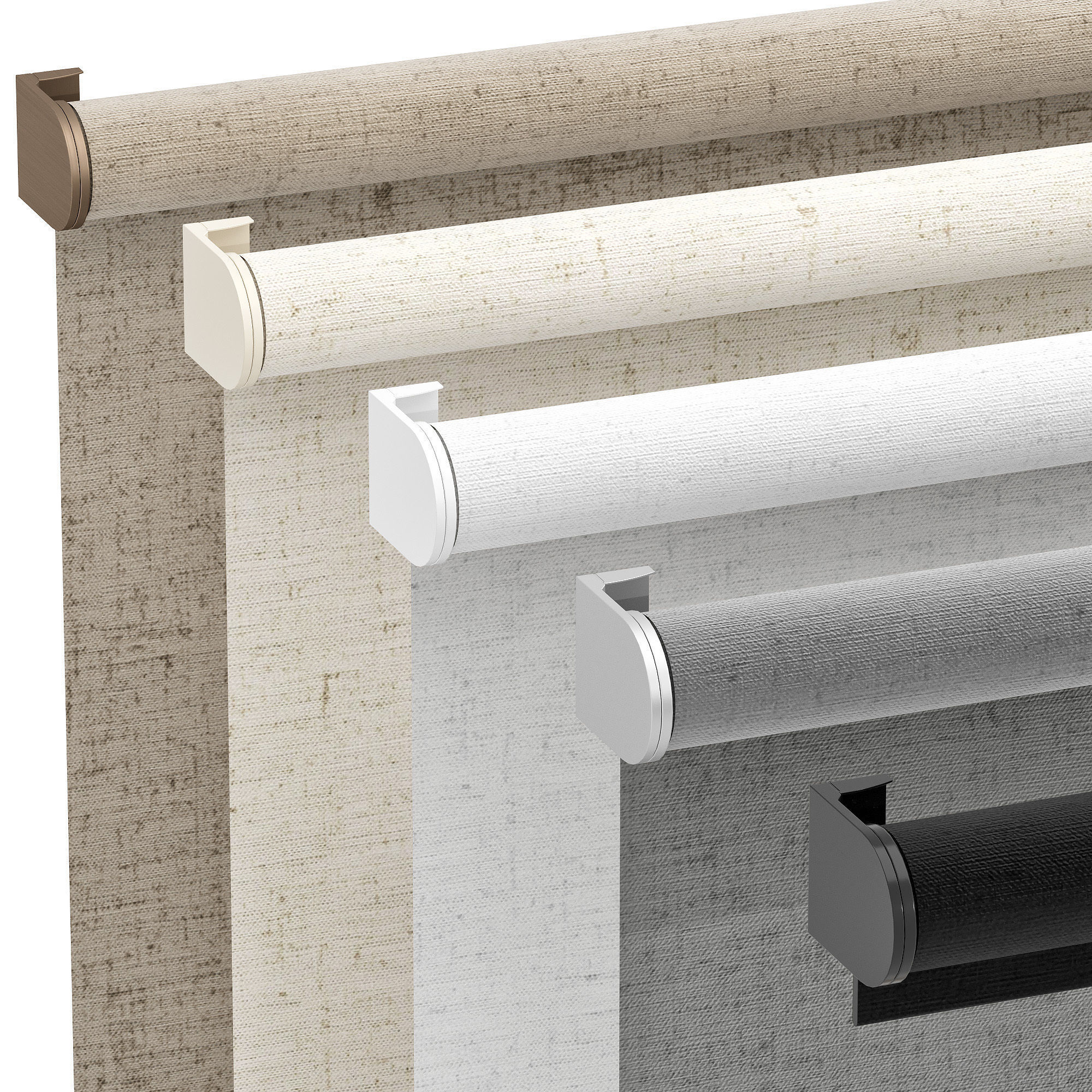 Roller Blinds Set 01 3D model_2