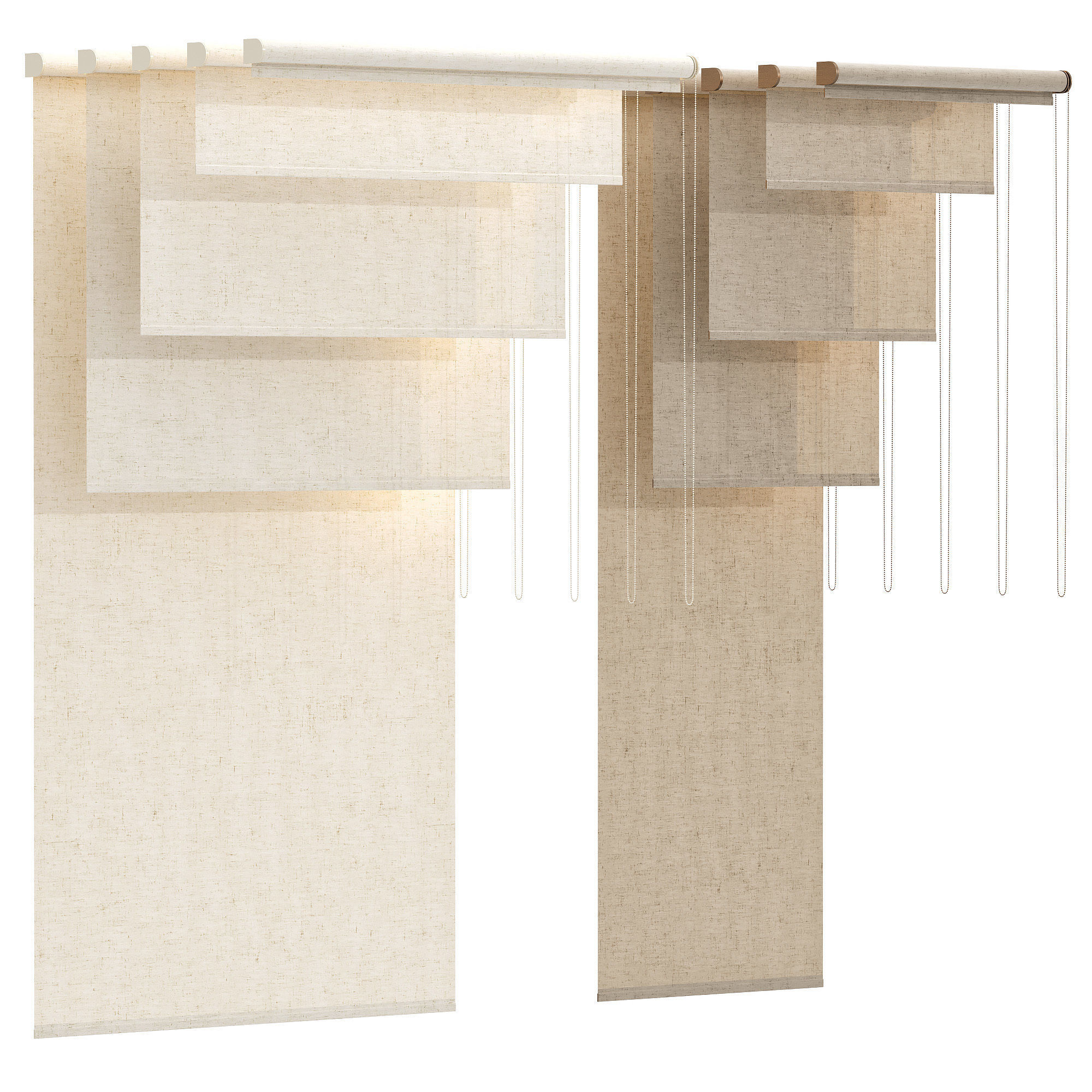 Roller Blinds Set 01 3D model_1