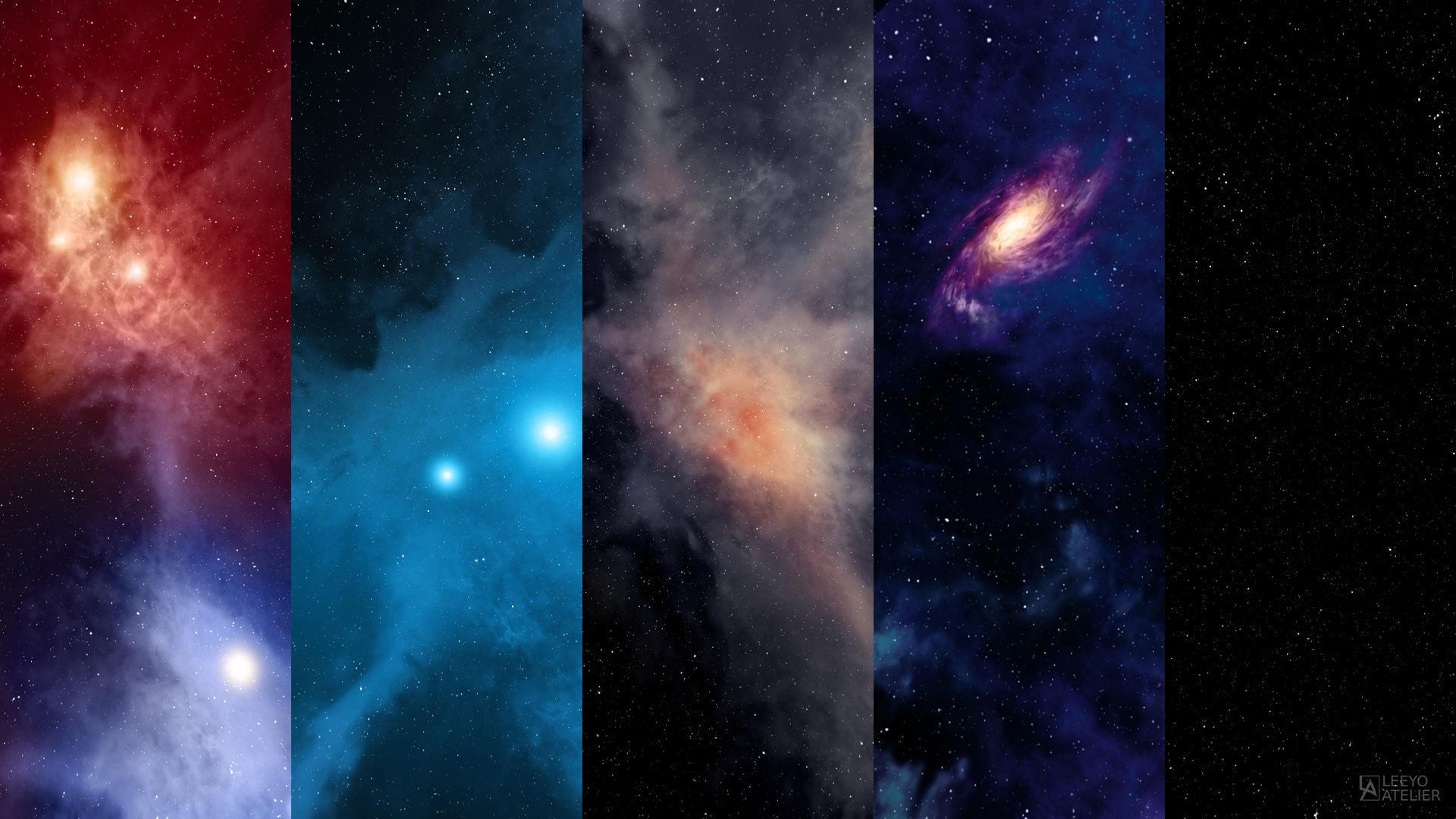 Space and Skies - Panoramas 360 degree Low-poly 3D model_1