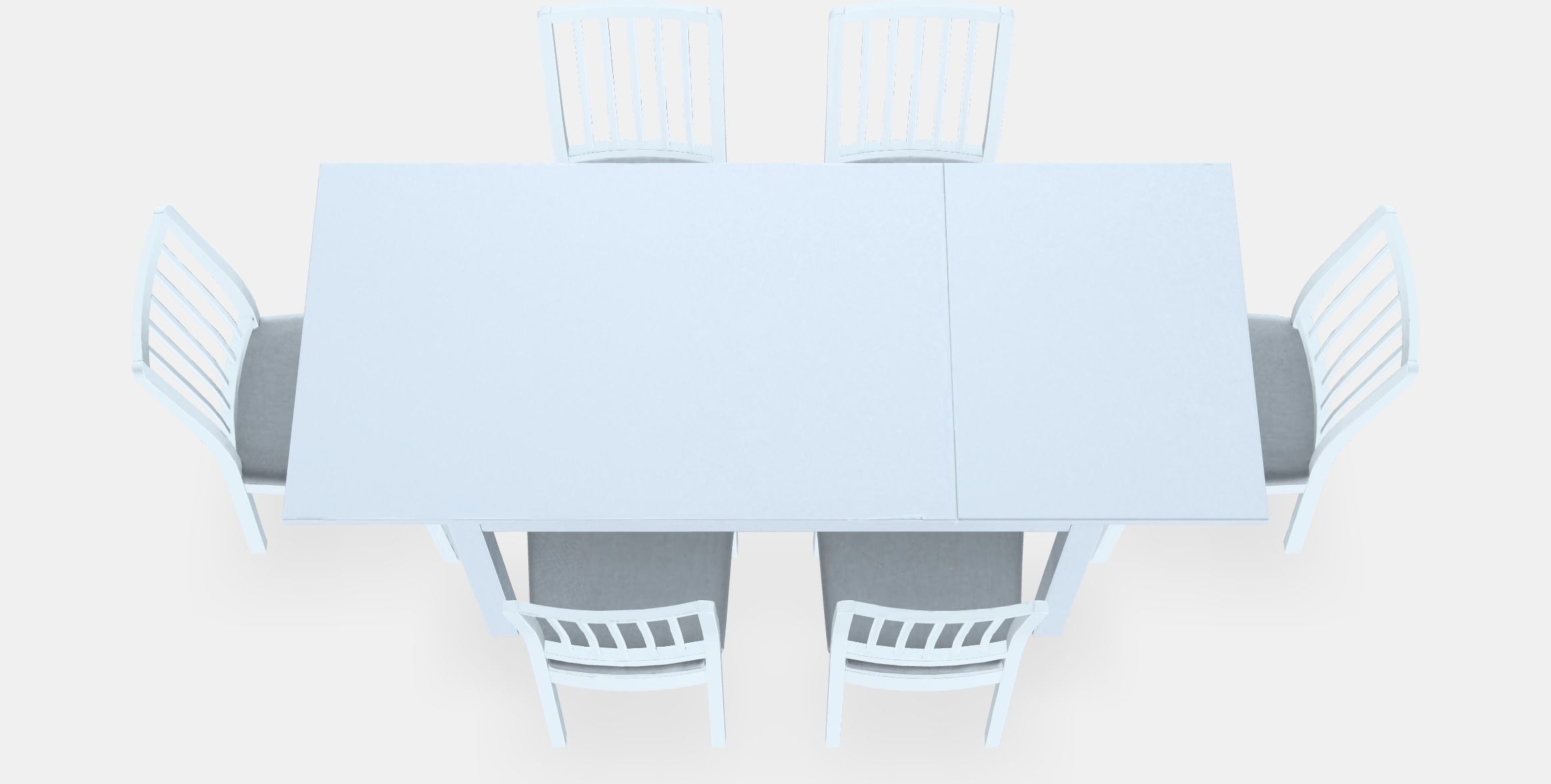 LANEBERG - EKEDALEN Table and 6 chairs Low-poly 3D model_3
