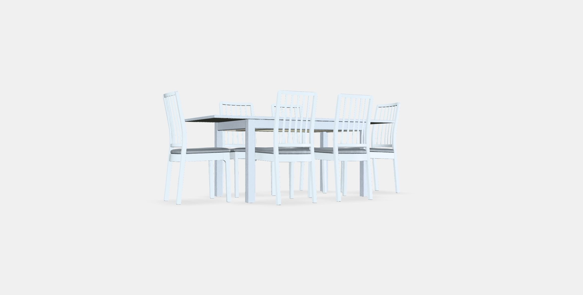 LANEBERG - EKEDALEN Table and 6 chairs Low-poly 3D model_16