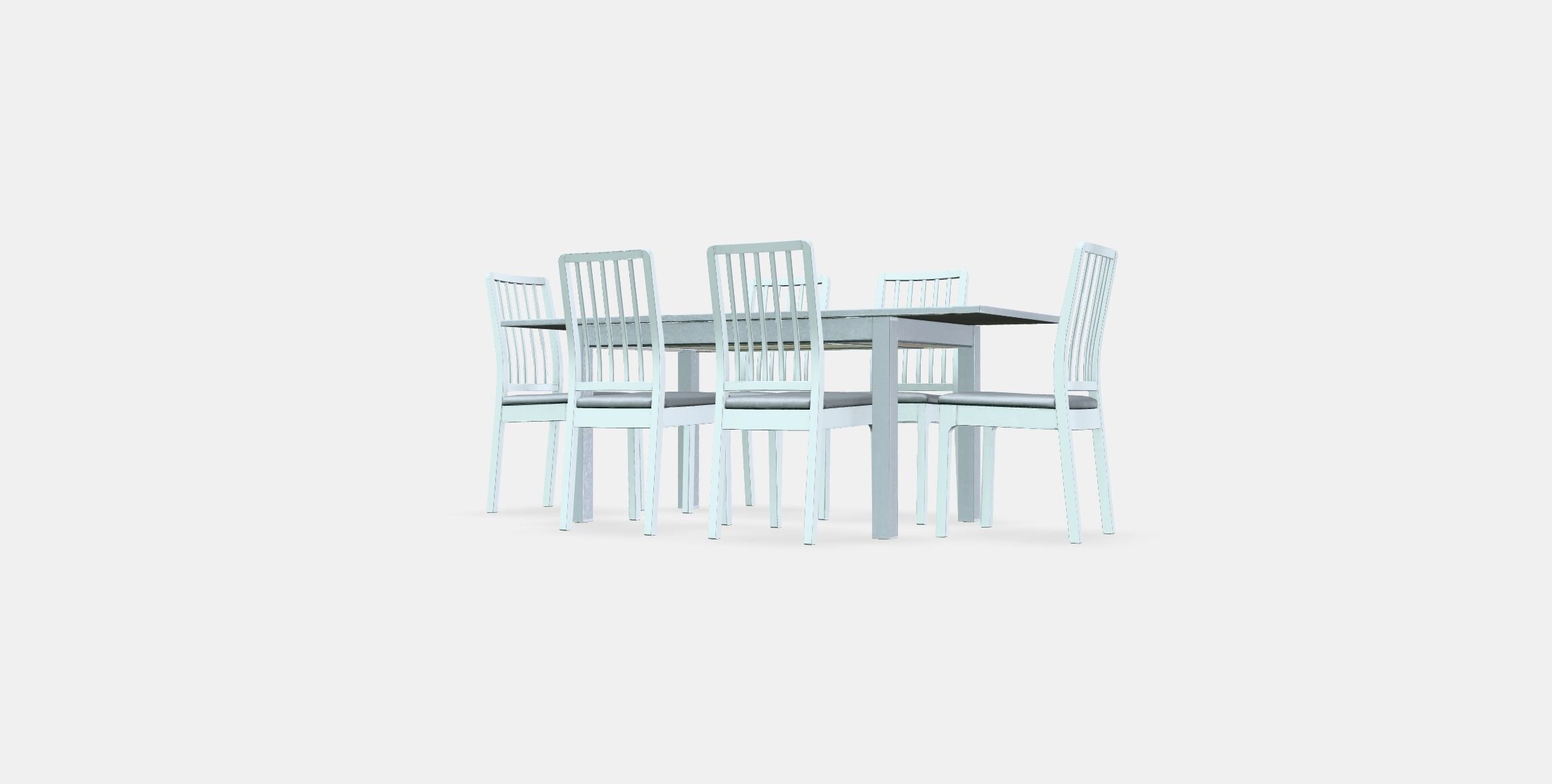 LANEBERG - EKEDALEN Table and 6 chairs Low-poly 3D model_12