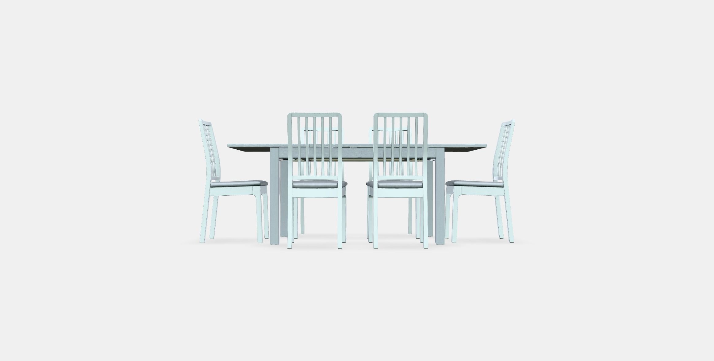 LANEBERG - EKEDALEN Table and 6 chairs Low-poly 3D model_10