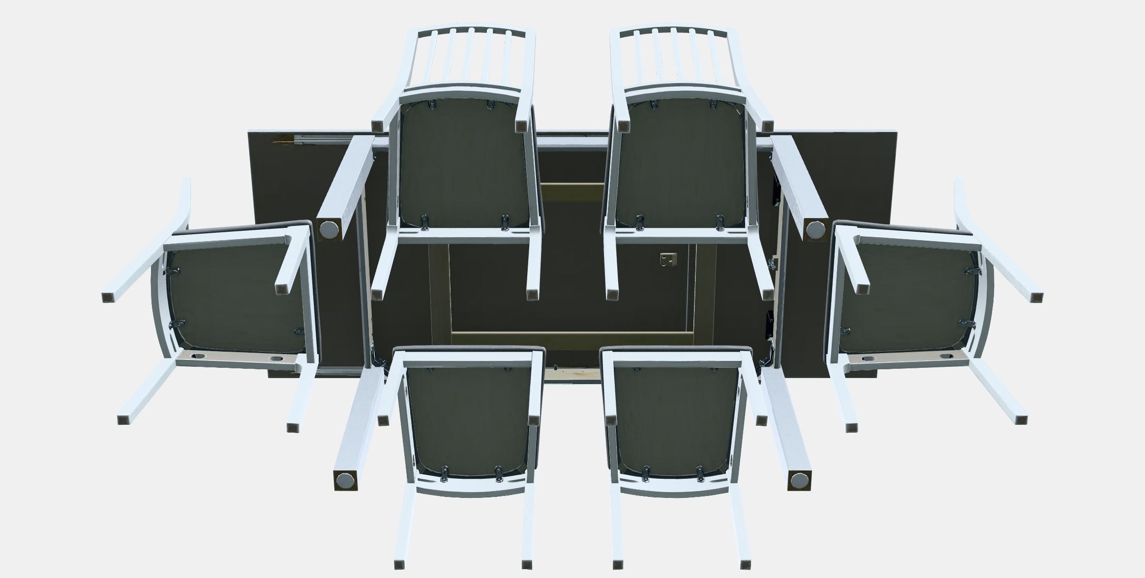 LANEBERG - EKEDALEN Table and 6 chairs Low-poly 3D model_7