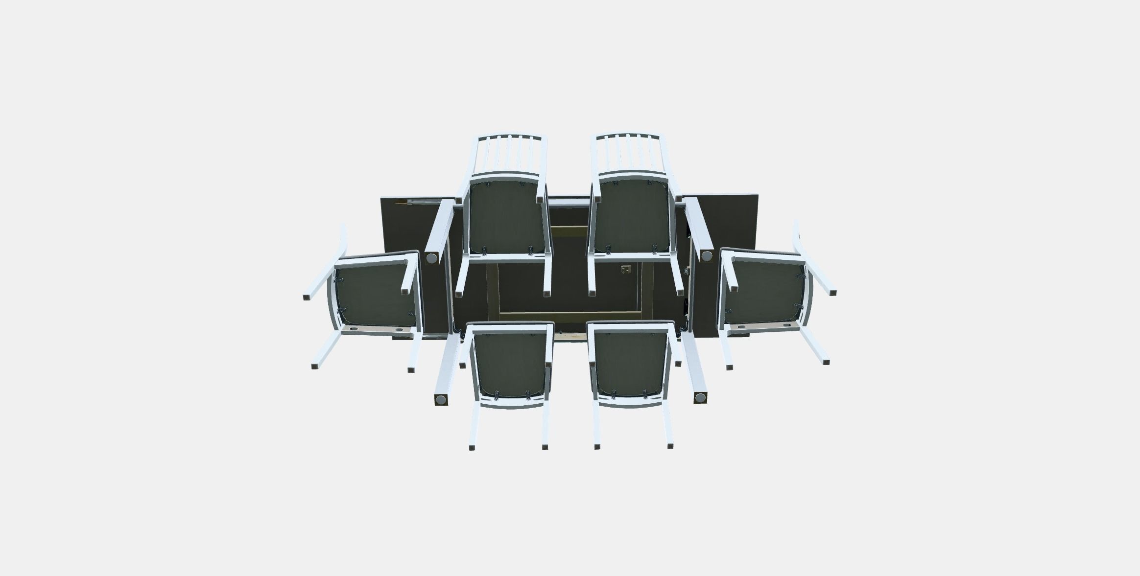 LANEBERG - EKEDALEN Table and 6 chairs Low-poly 3D model_8