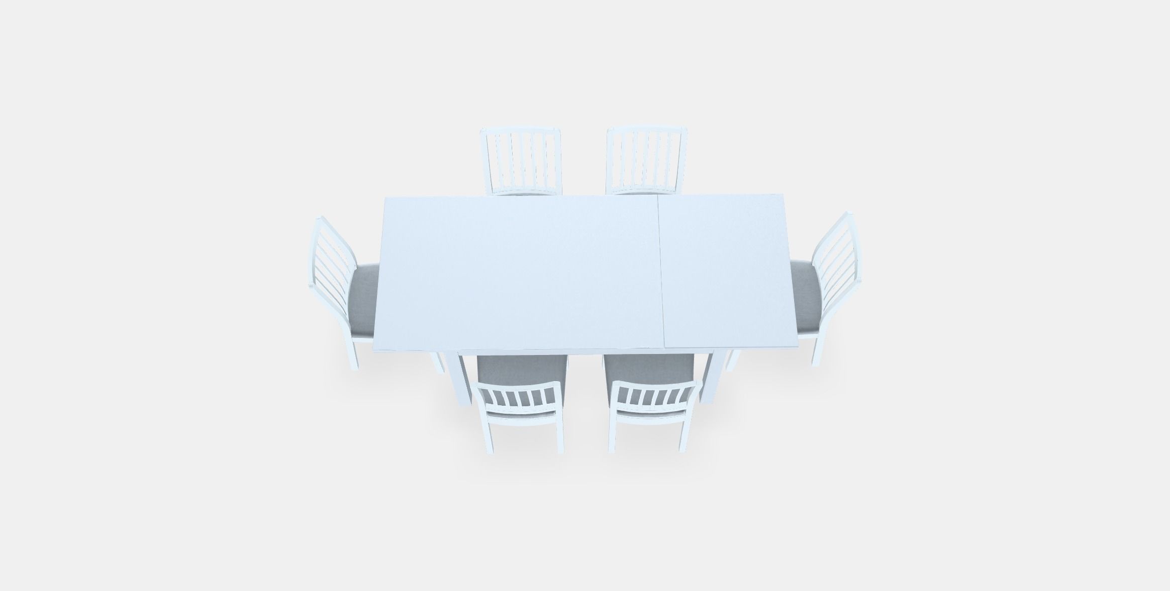 LANEBERG - EKEDALEN Table and 6 chairs Low-poly 3D model_5