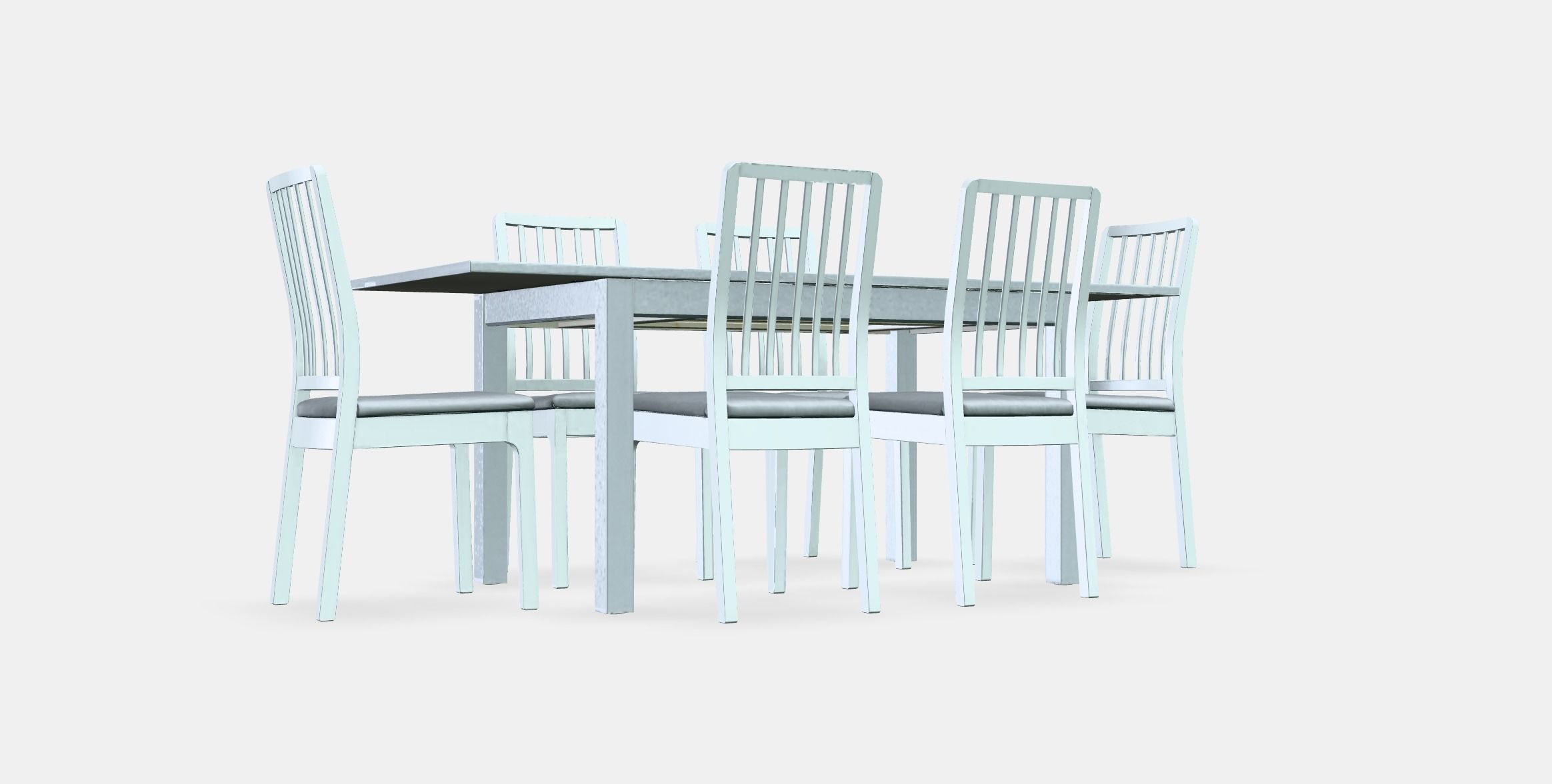 LANEBERG - EKEDALEN Table and 6 chairs Low-poly 3D model_9