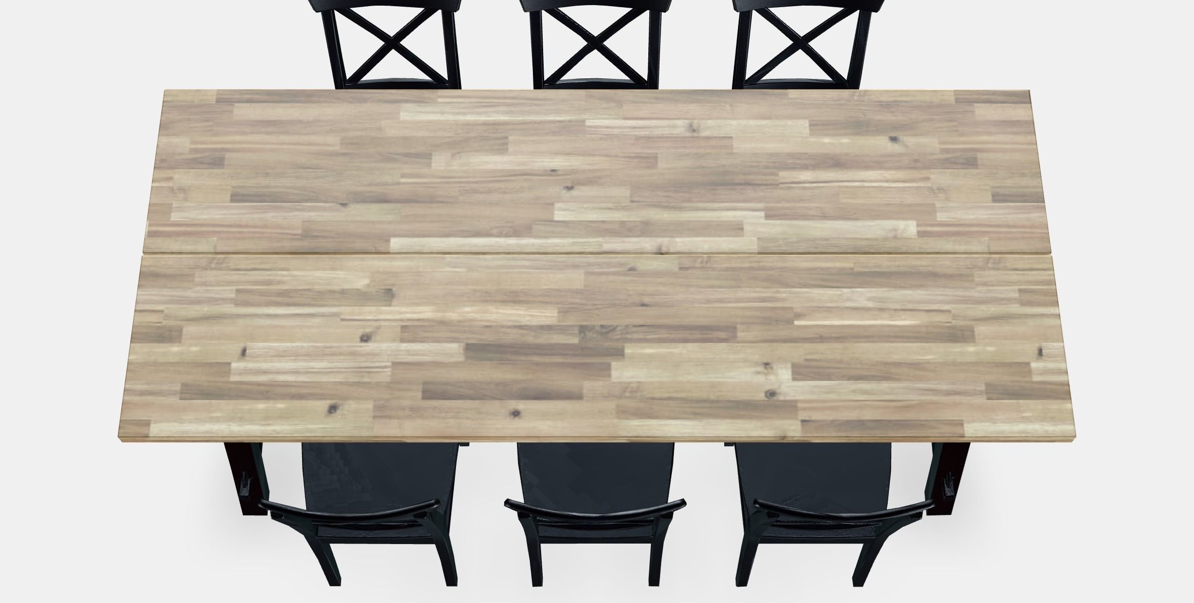 SKOGSTA - INGOLF Table and 6 chairs Low-poly 3D model_10