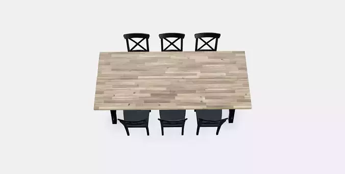SKOGSTA - INGOLF Table and 6 chairs