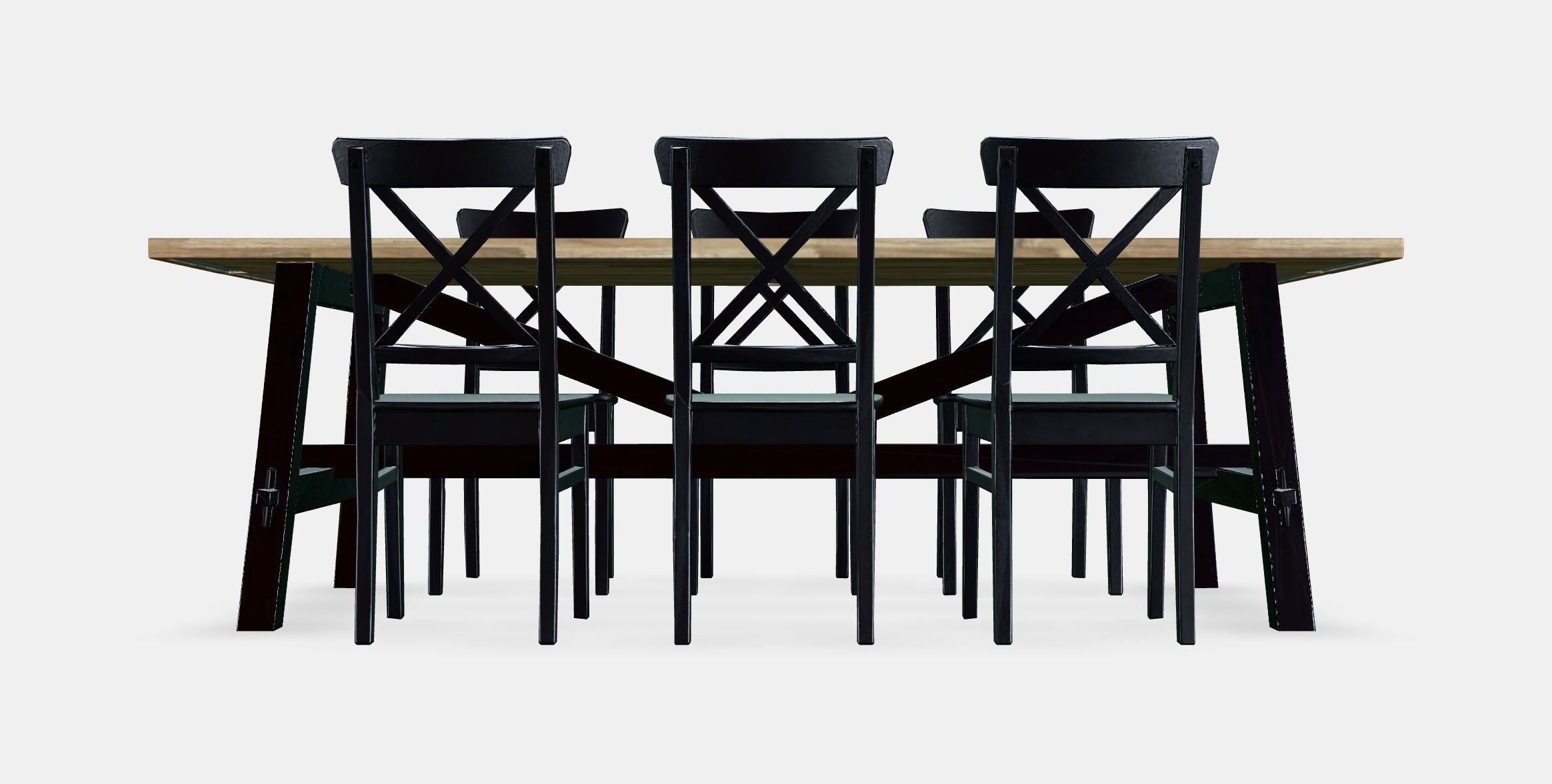 SKOGSTA - INGOLF Table and 6 chairs Low-poly 3D model_15
