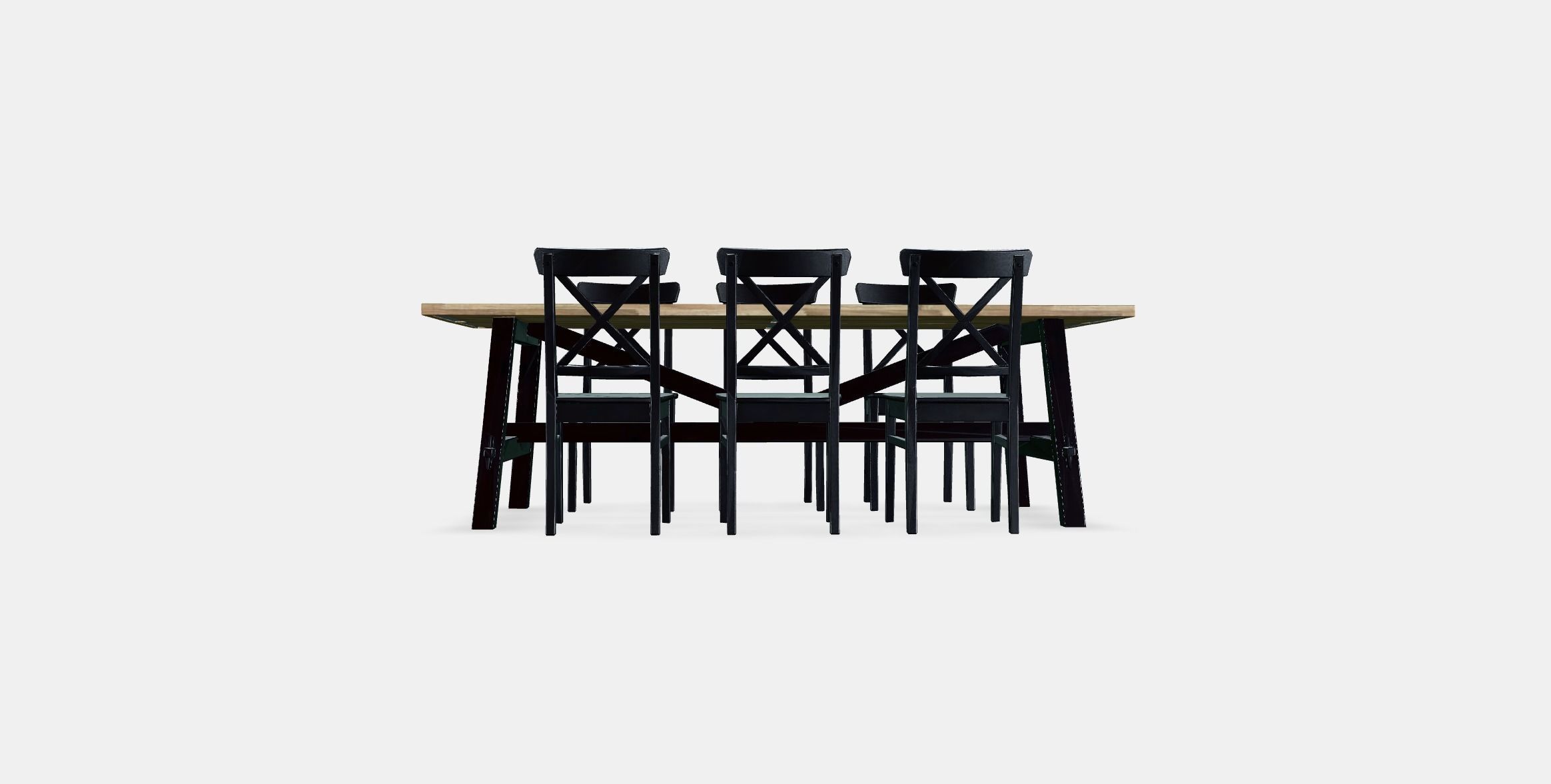 SKOGSTA - INGOLF Table and 6 chairs Low-poly 3D model_14