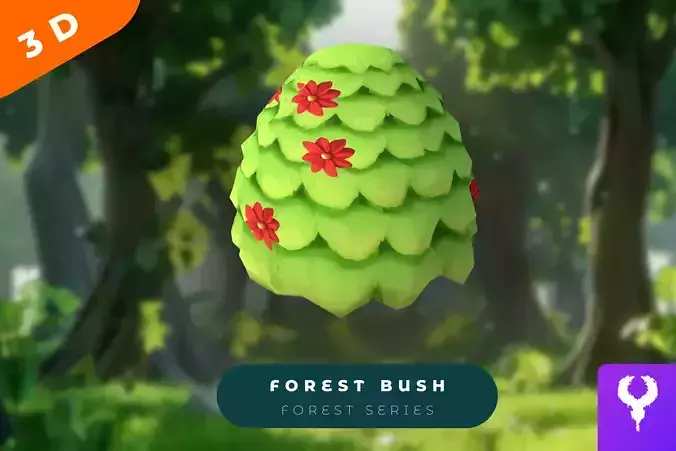Cartoon Forest Bush