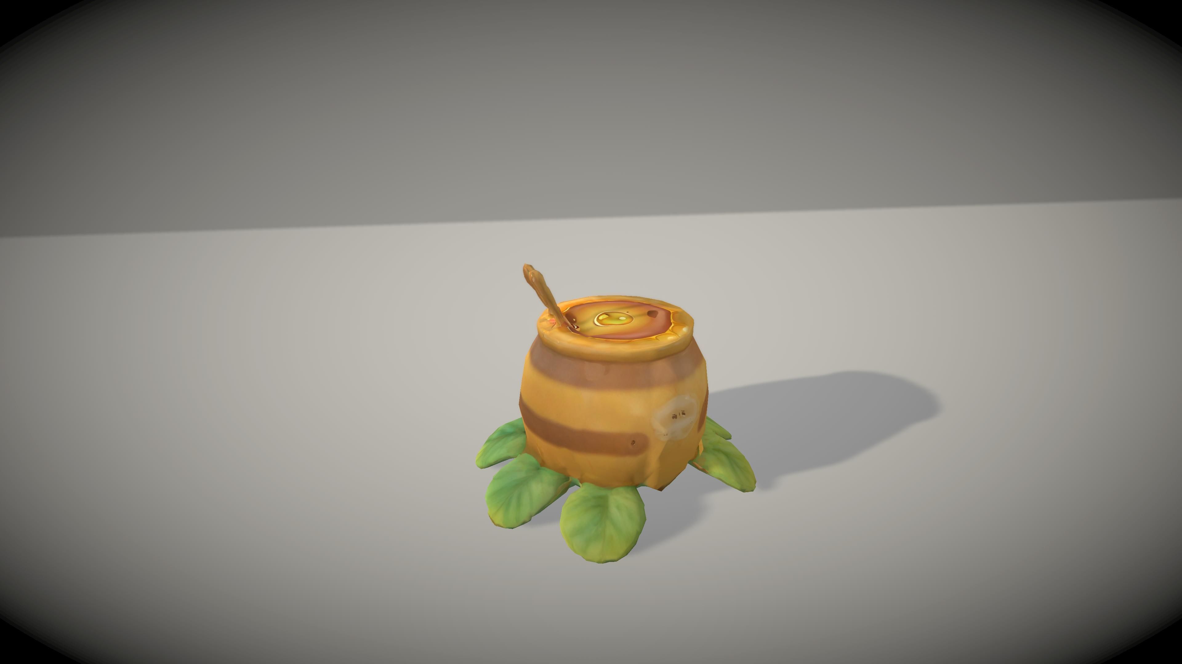 Cartoon Honey Pot Low-poly 3D model_2