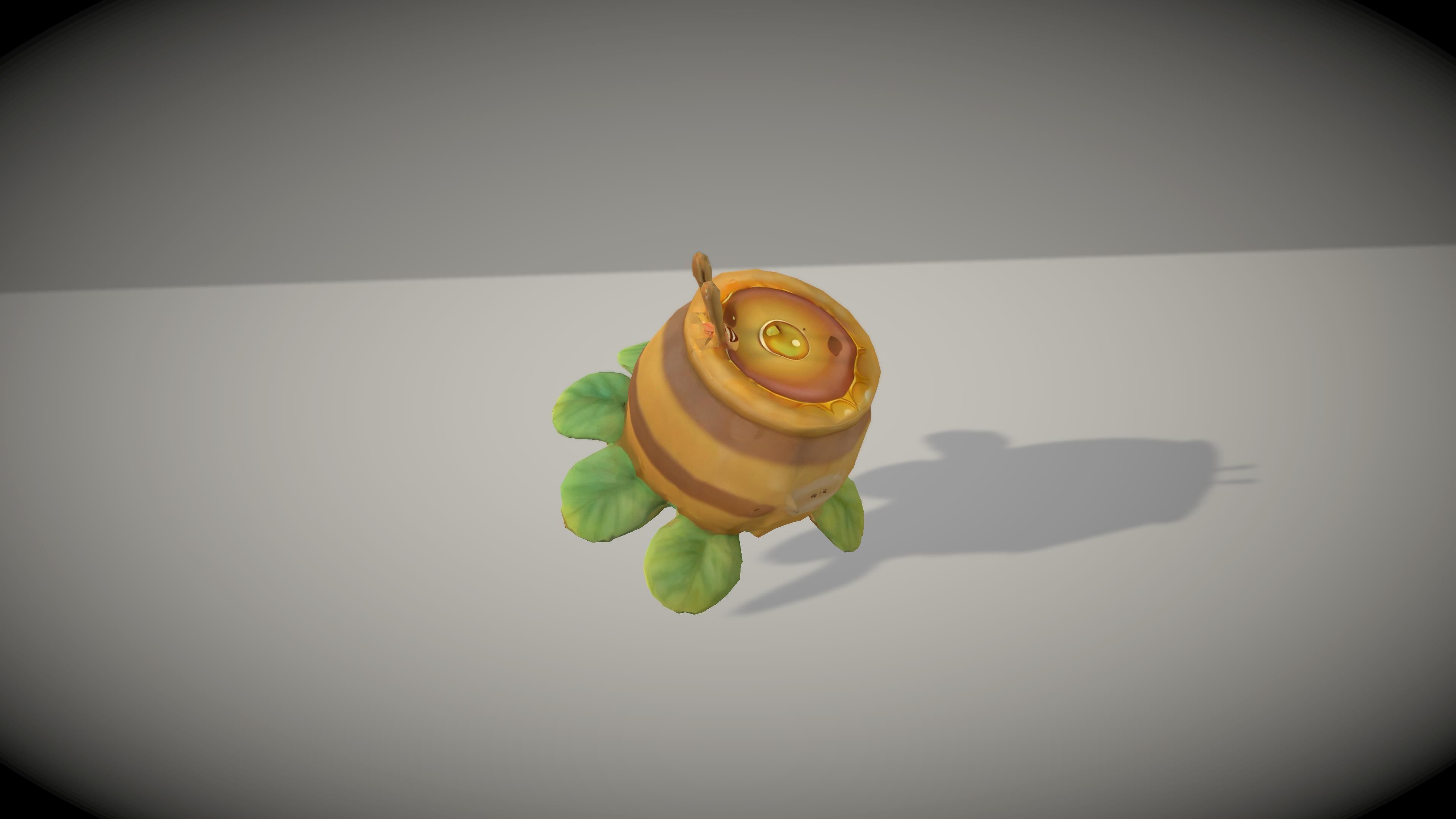Cartoon Honey Pot Low-poly 3D model_3