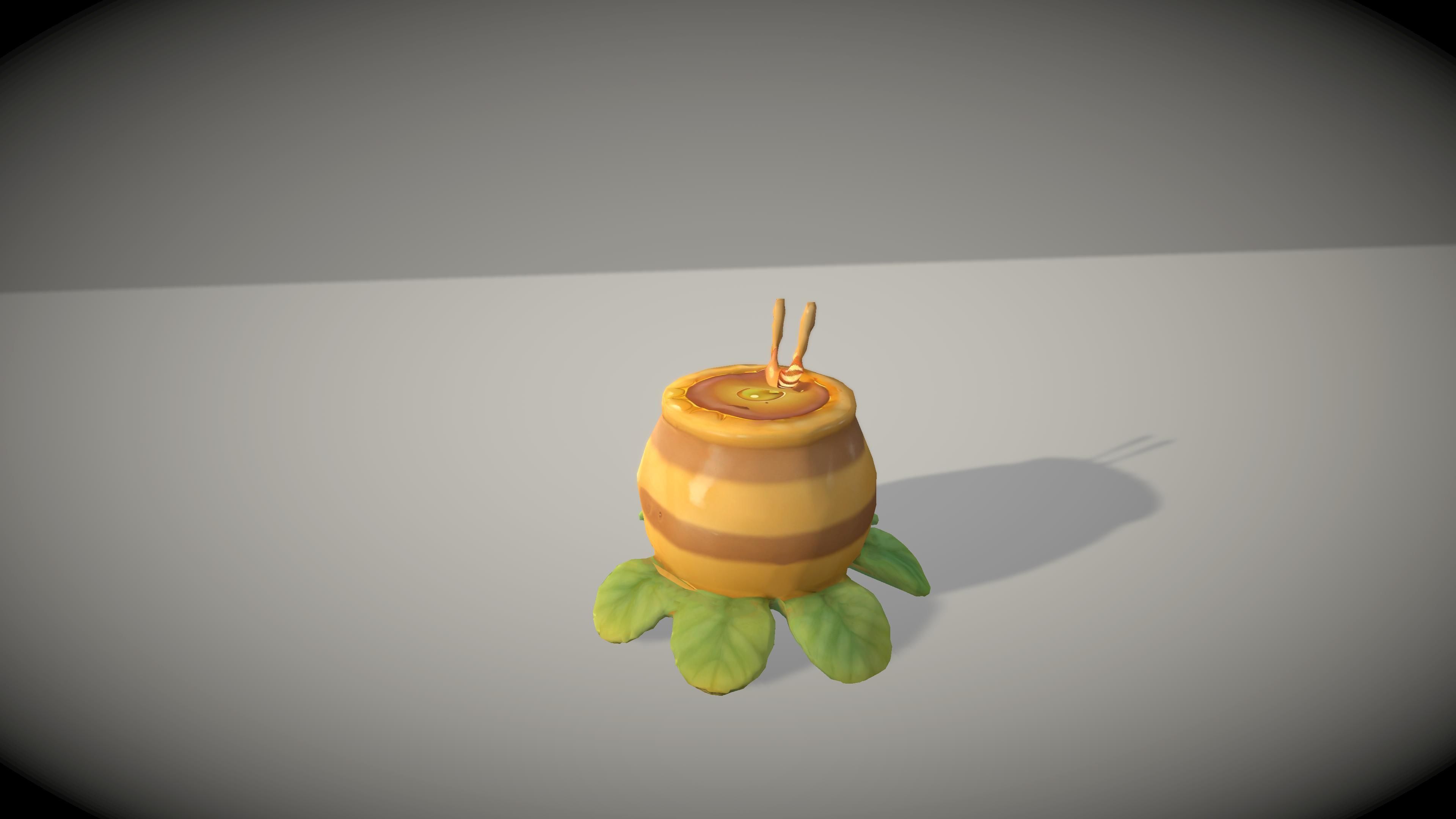 Cartoon Honey Pot Low-poly 3D model_1