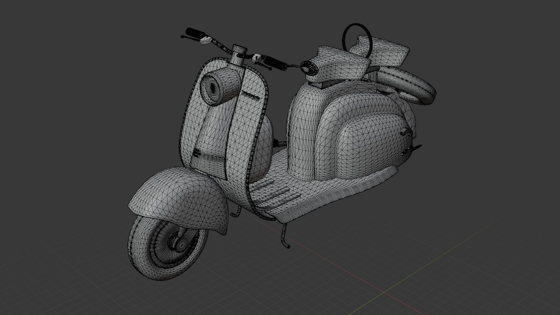 Old Rusty Scooter Low-poly 3D model_4