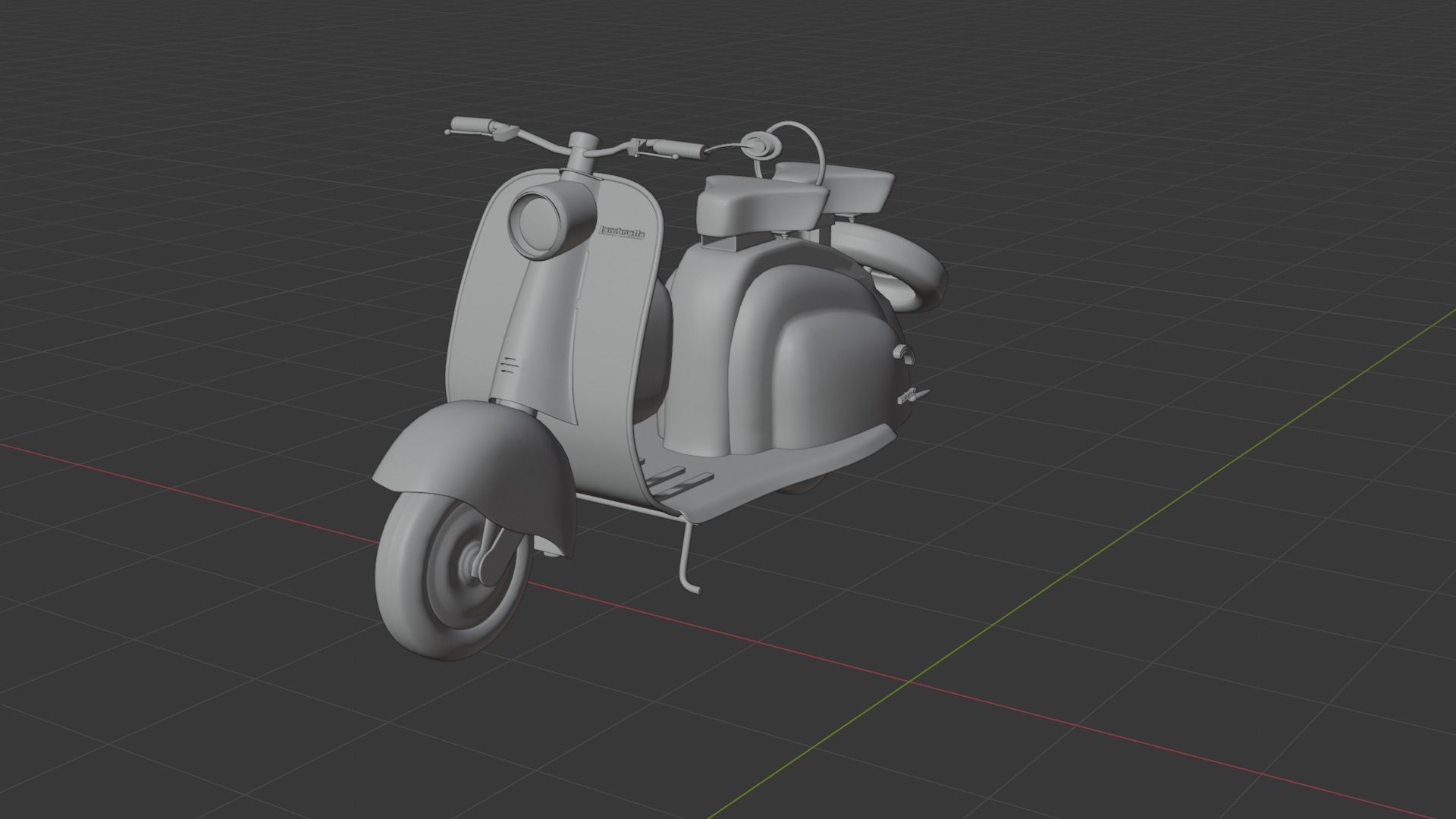 Old Rusty Scooter Low-poly 3D model_3