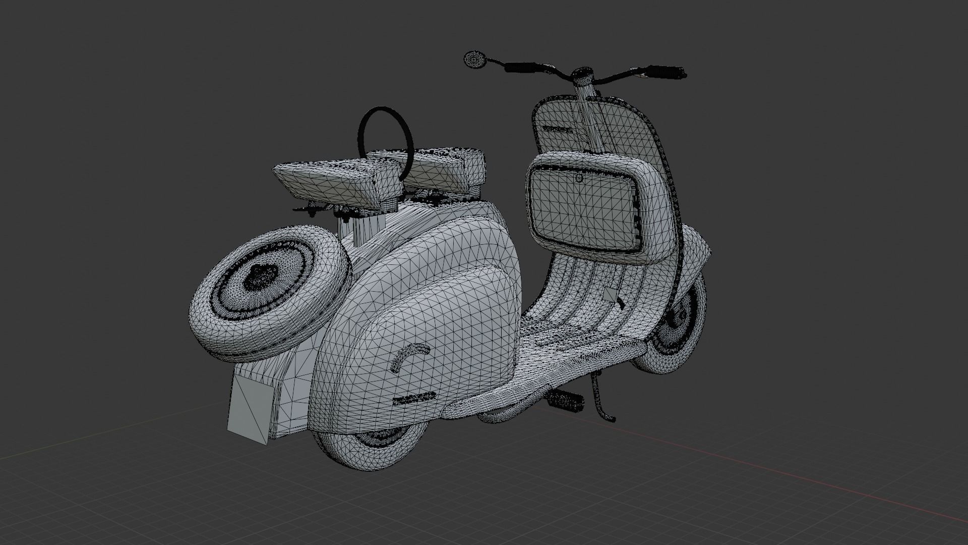 Old Rusty Scooter Low-poly 3D model_5