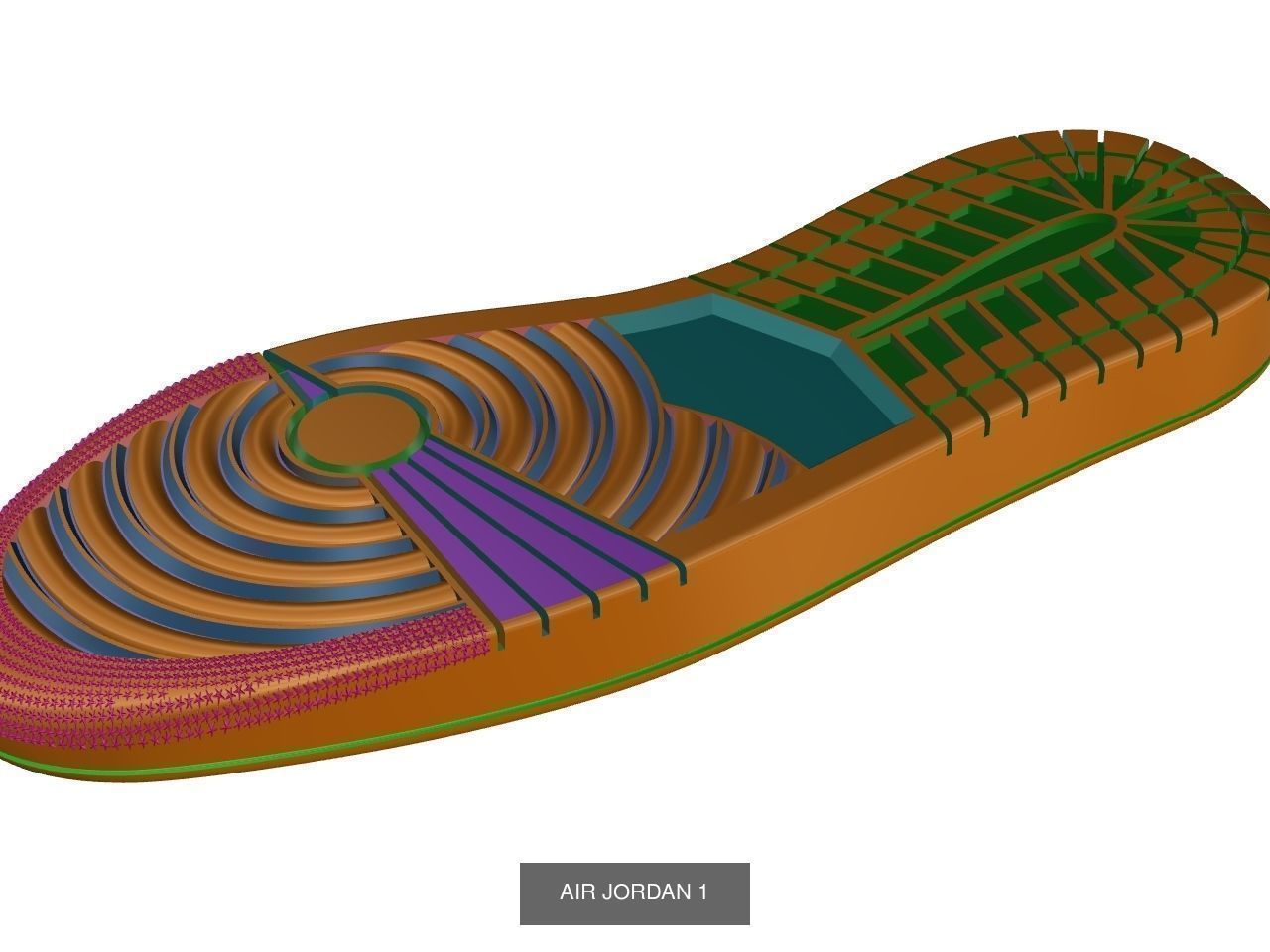 Air fore one -Jordan one  Sole for printing 3D Model Collection_5