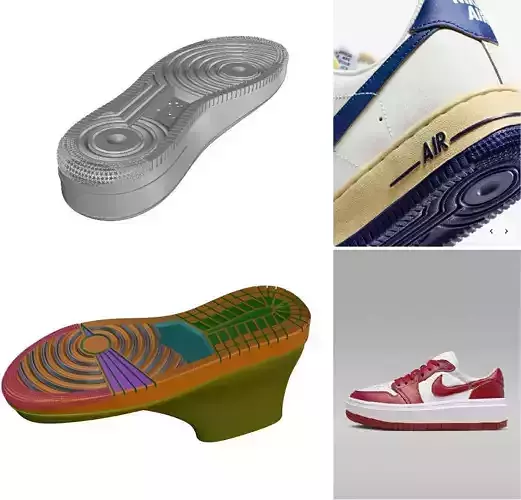Air fore one -Jordan one  Sole for printing 3D Model Collection