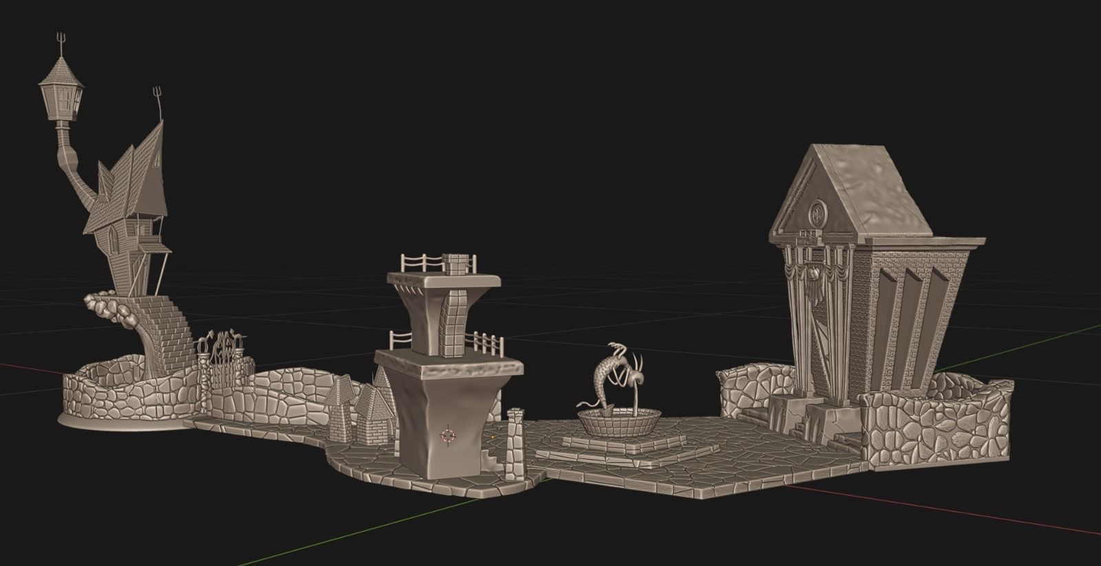 Guillotine House - Halloween Town Project 3D Print Model 3D print model_8