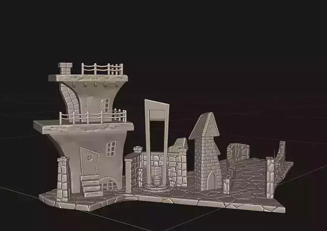 Guillotine House - Halloween Town Project 3D Print Model 3D print model