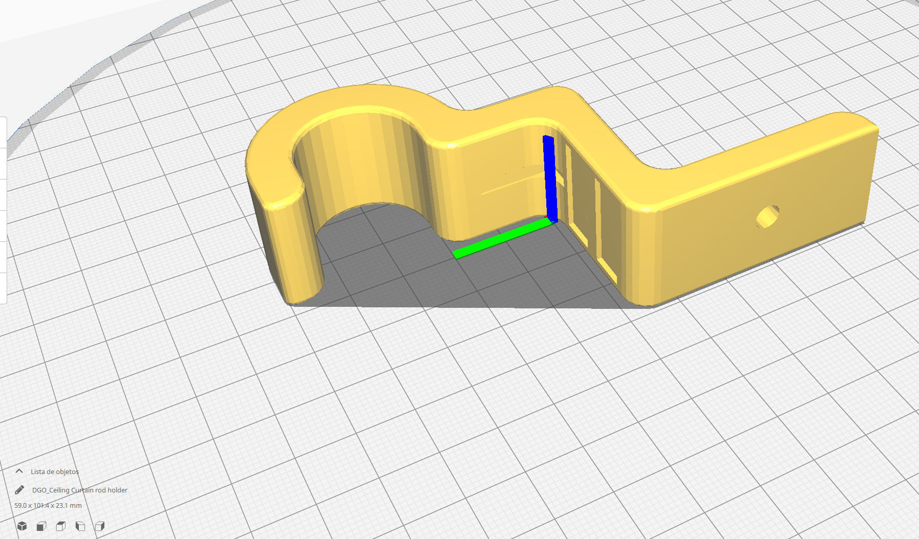 Ceiling Curtain rod holder 3D print model_7